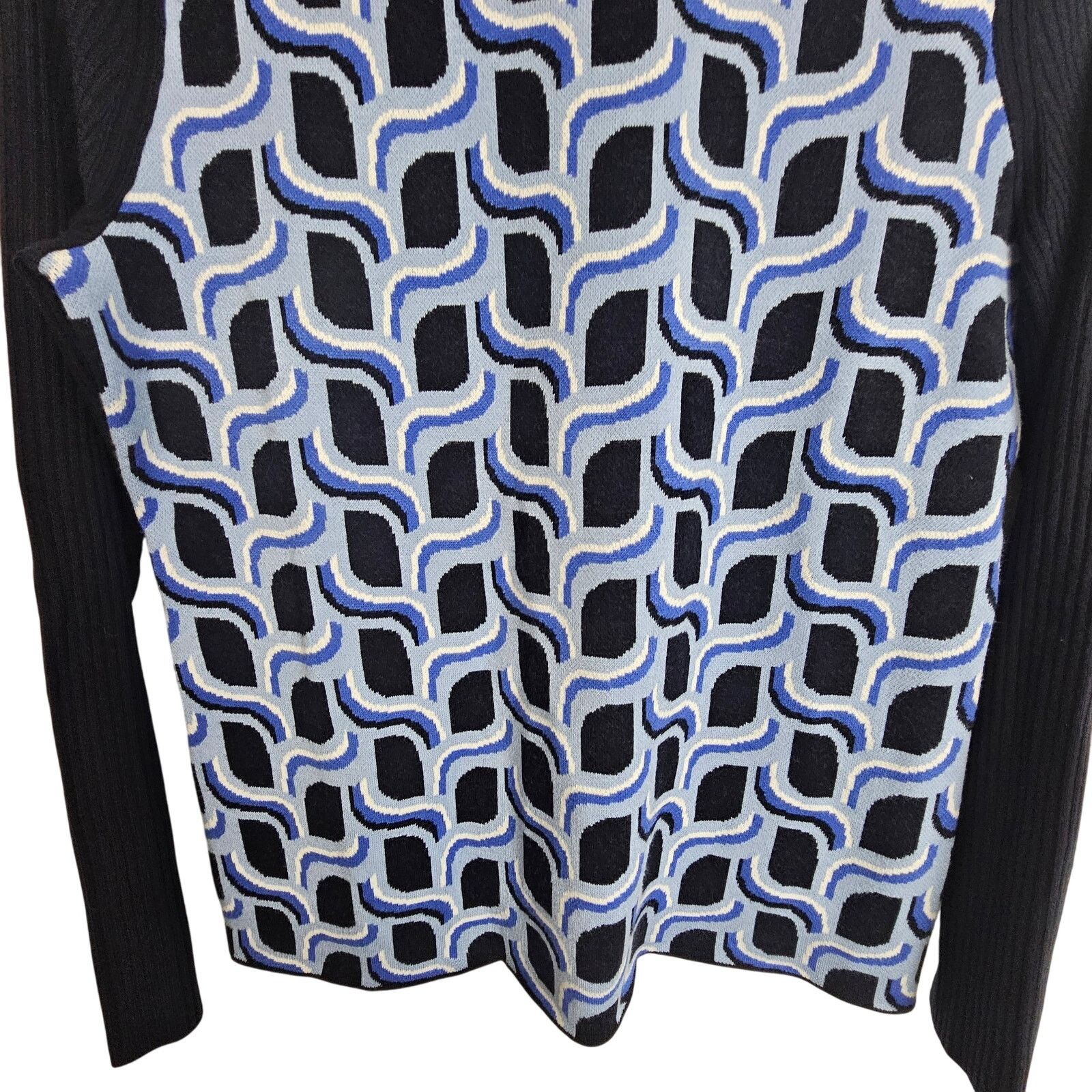 Robert Talbott Talbots Womens Abstract Geometric Turtleneck Sweater PS Size S / US 4 / IT 40 - 4 Thumbnail