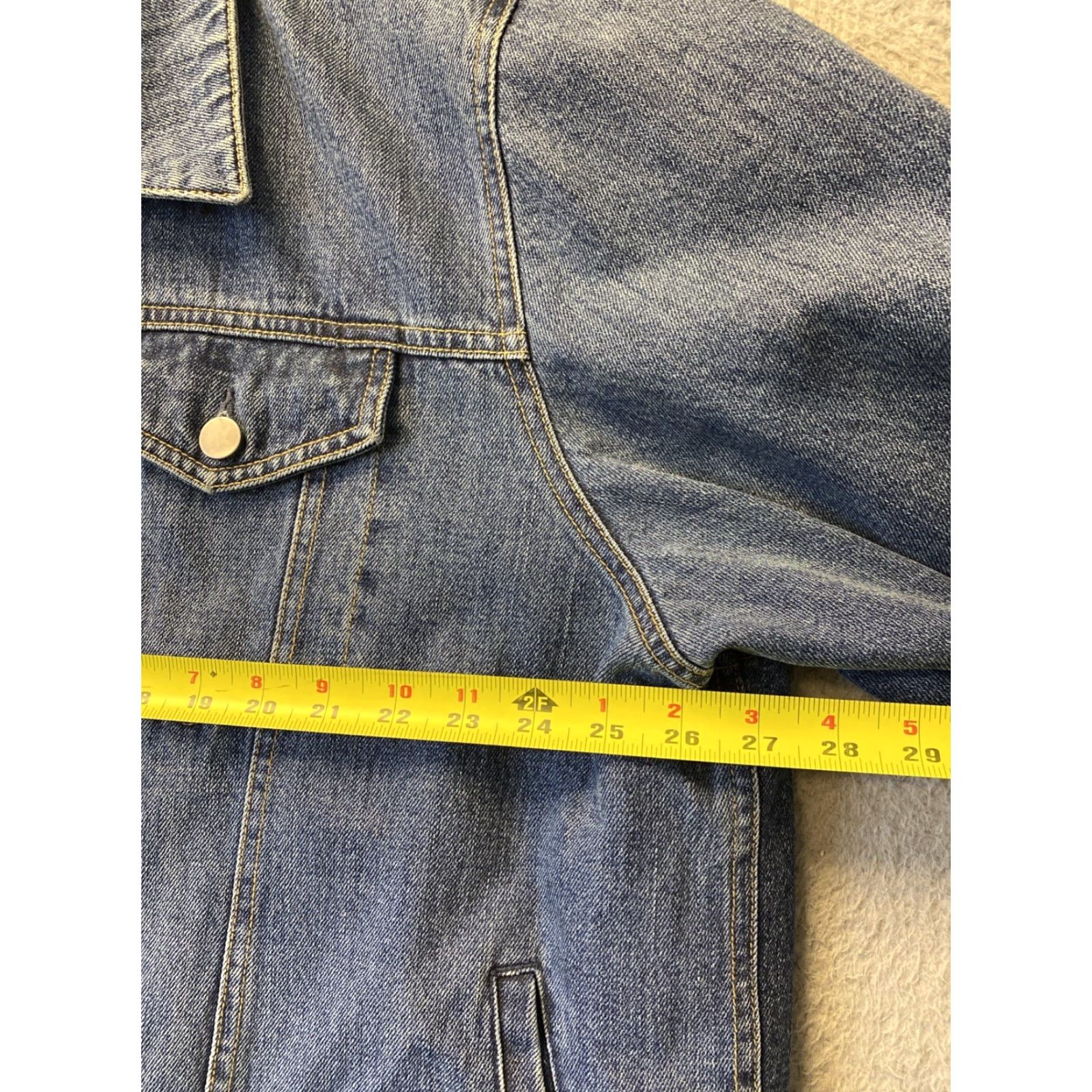 Denime VINTAGE Five Eleven Denim Jacket Biker Lined XL Blue 2000s Mens Size US 36 / EU 52 - 4 Thumbnail