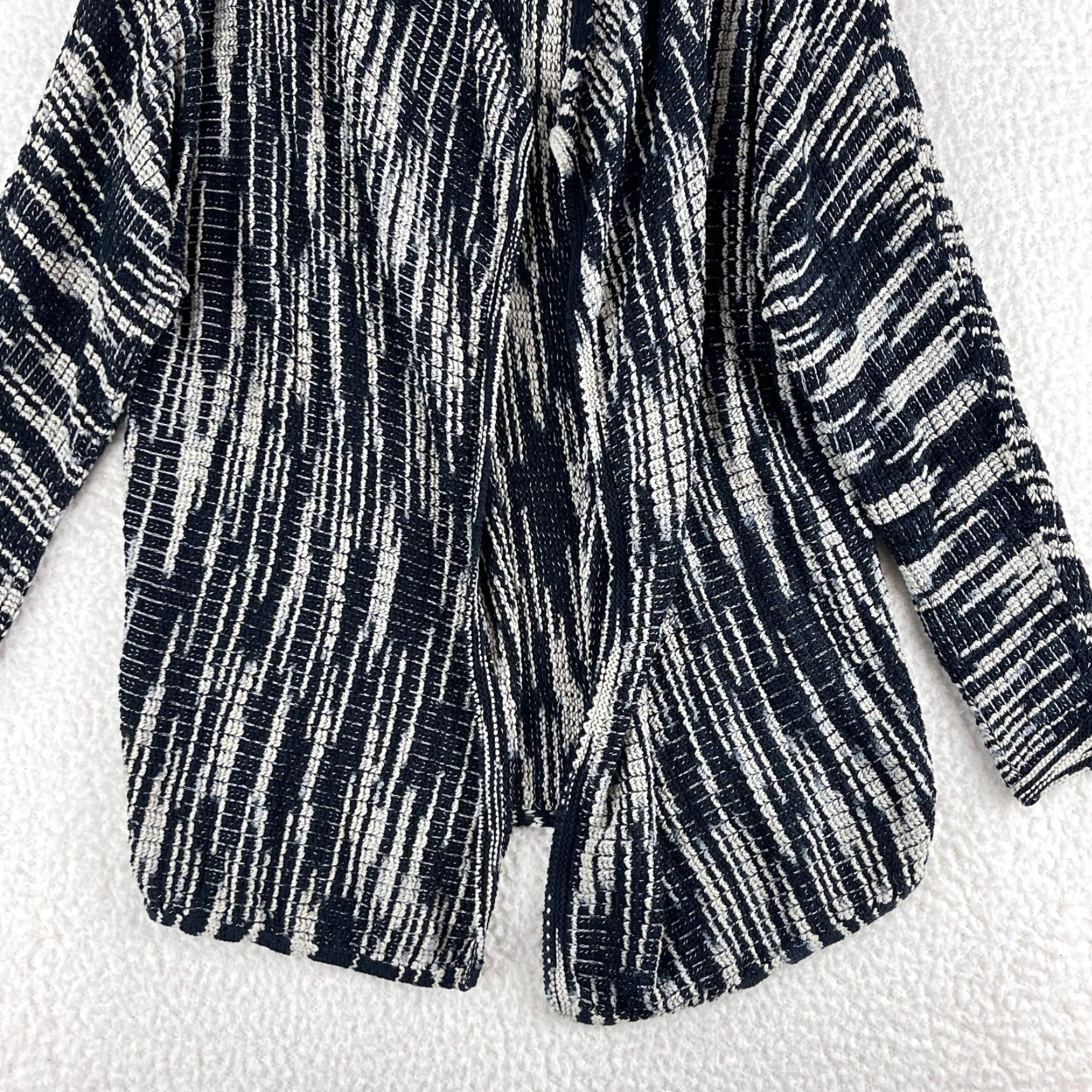 NIC+ZOE Nic + Zoe Cardigan Sweater Womens Large Black Open-Knit Long Sleeve V-Neck Lightweight Casual Bohemian Classic Size L / US 10 / IT 46 - 6 Thumbnail