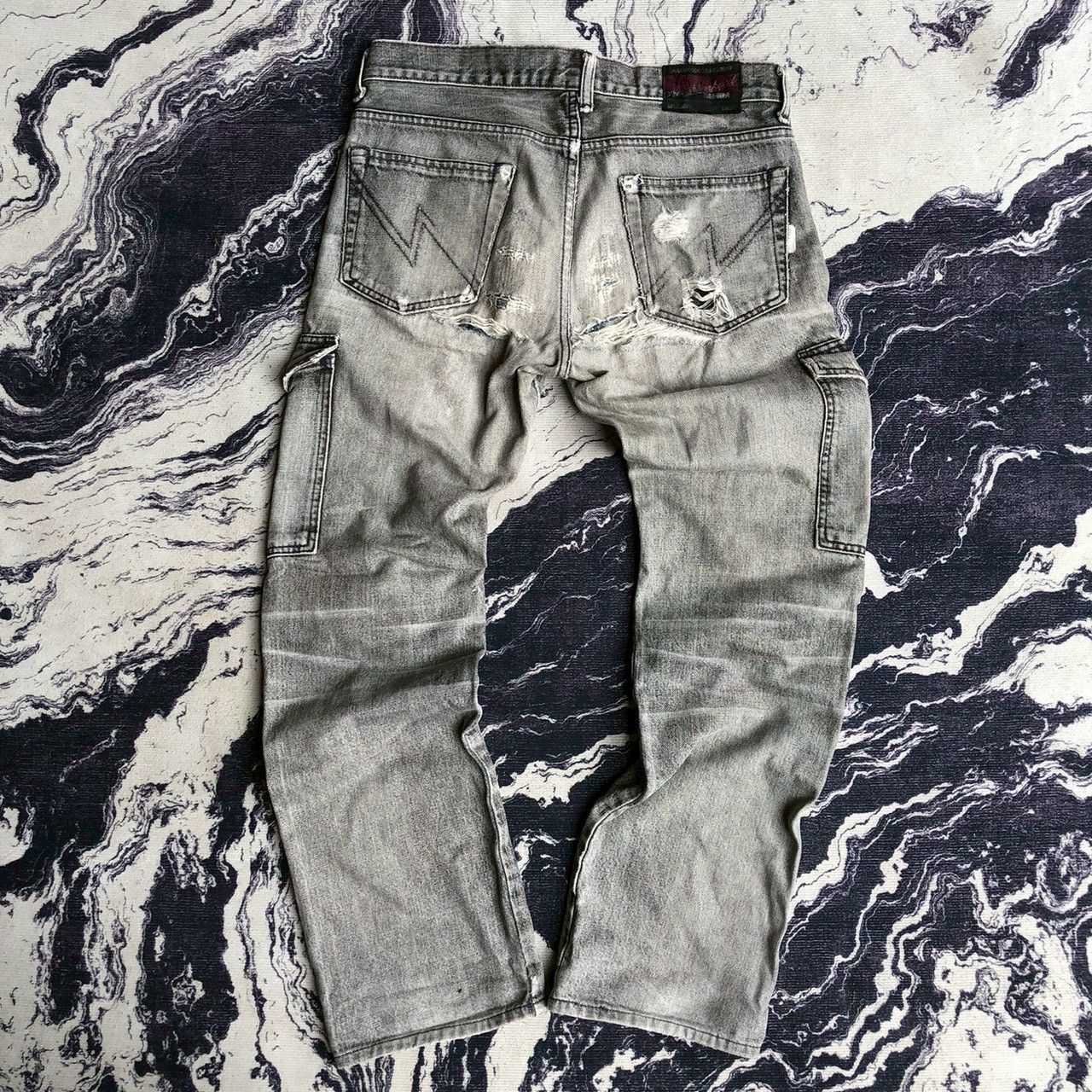 Neighborhood 2003 Neighborhood Savage Selvedge Distressed Cargo Denim Size US 33 - 6 Thumbnail