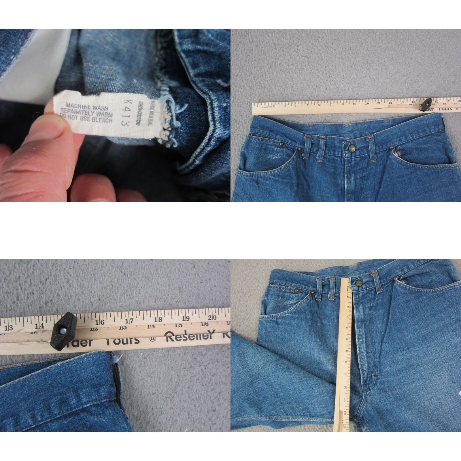 Vintage VINTAGE Oshkosh Jeans Mens 32x26 Blue Denim Baggy Carpenter Talon Zip 70s 90s USA Size US 32 / EU 48 - 8 Thumbnail