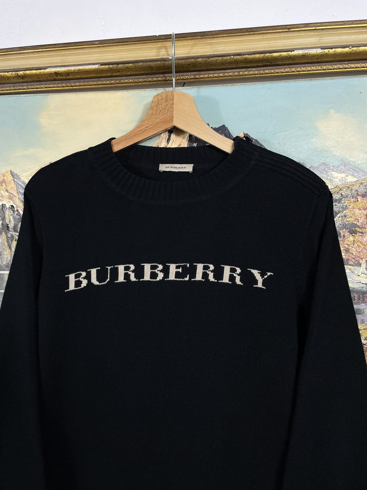 Burberry × Designer Burberry Black Jumper Sweater Knitwear Pull Old Money Luxury Size S / US 4 / IT 40 - 4 Thumbnail