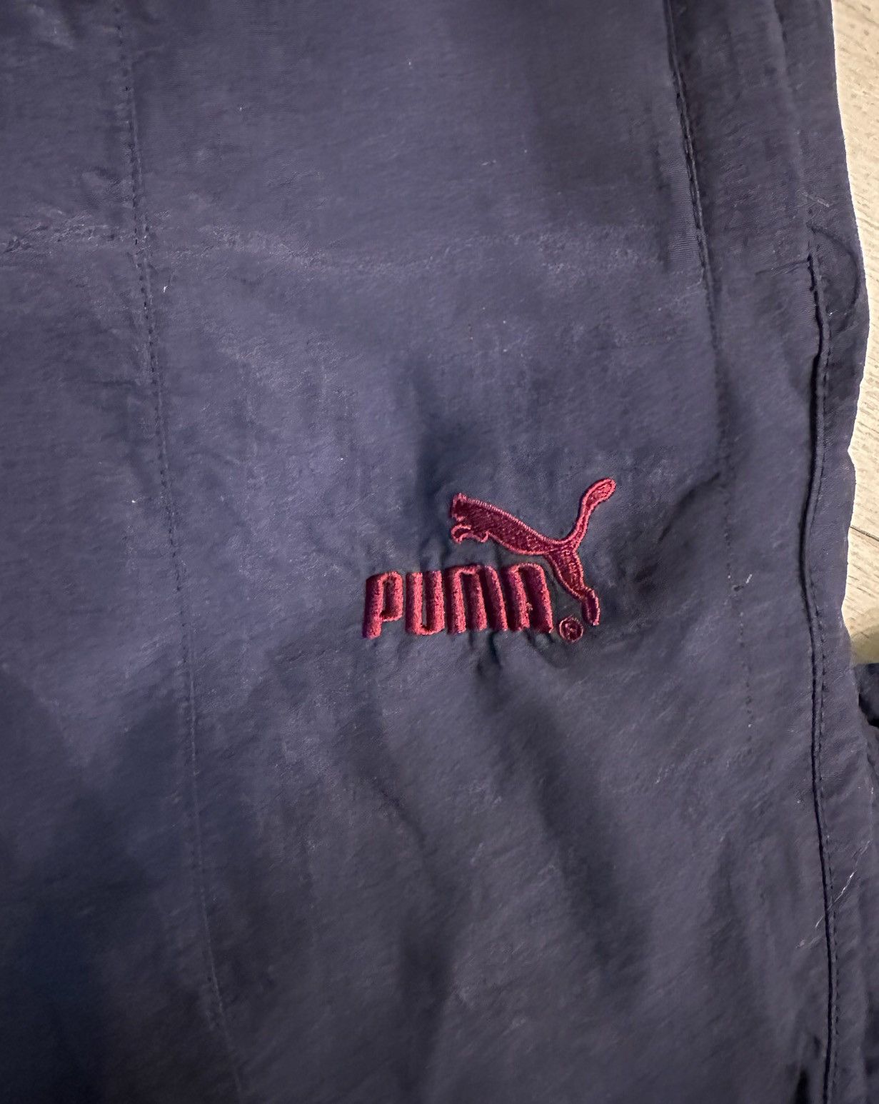 Puma 90s Puma Embroidered Navy Blue/Purple Cuffed Track Pants Size US 38 / EU 54 - 4 Thumbnail