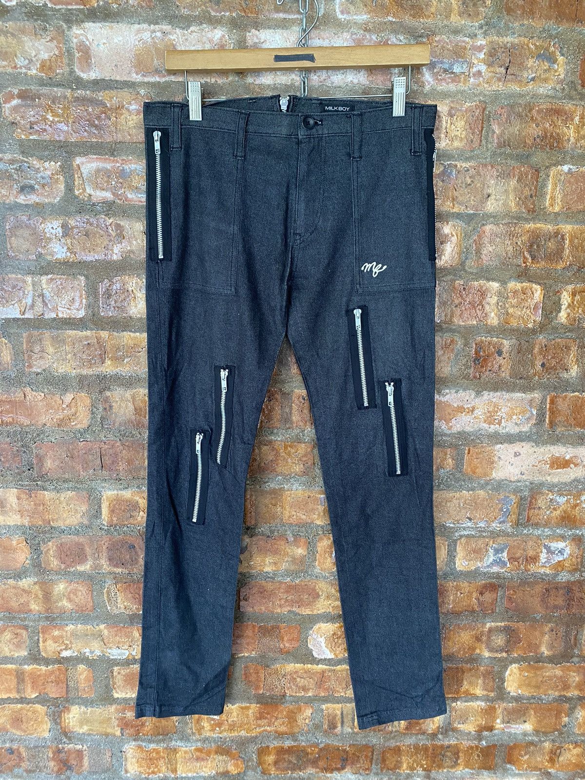 Japanese Brand 1990s MILKBOY bondage zipper skinny pants Size US 30 / EU 46 - 2 Thumbnail