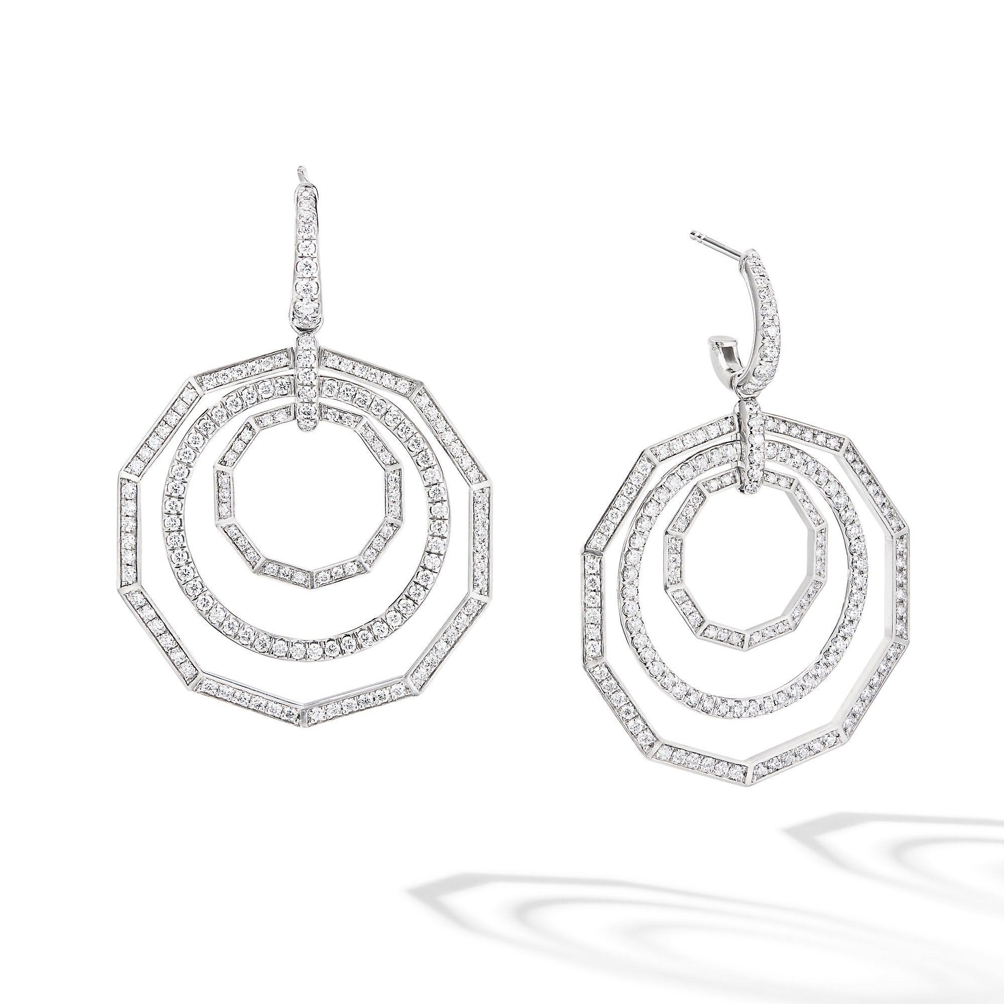 David Yurman o1w1db10325 Earrings in 18K White Gold with Pave Diamonds Size ONE SIZE - 1 Preview