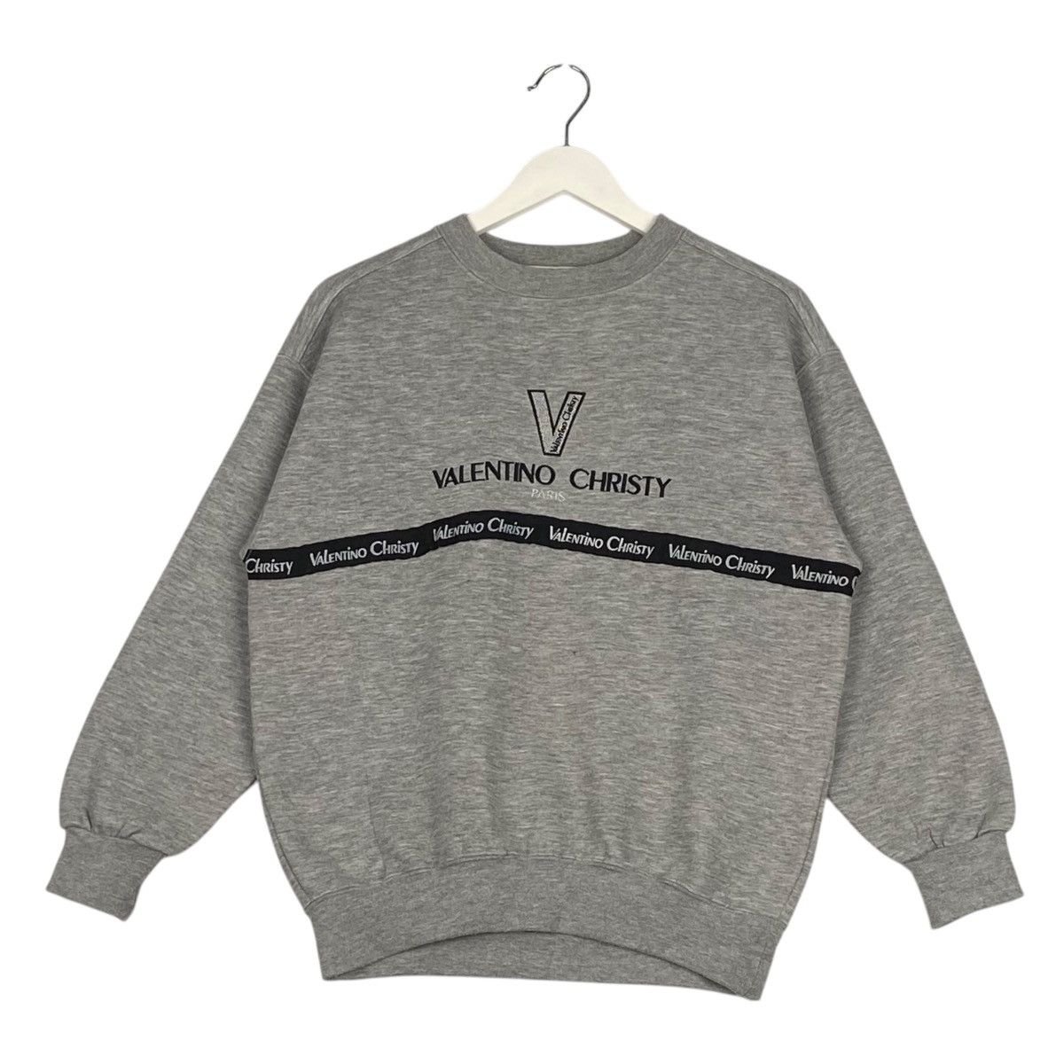 Valentino × Vintage Vintage Valentino Christy Crewneck Sweatshirt Gray Size M / US 6-8 / IT 42-44 - 2 Thumbnail