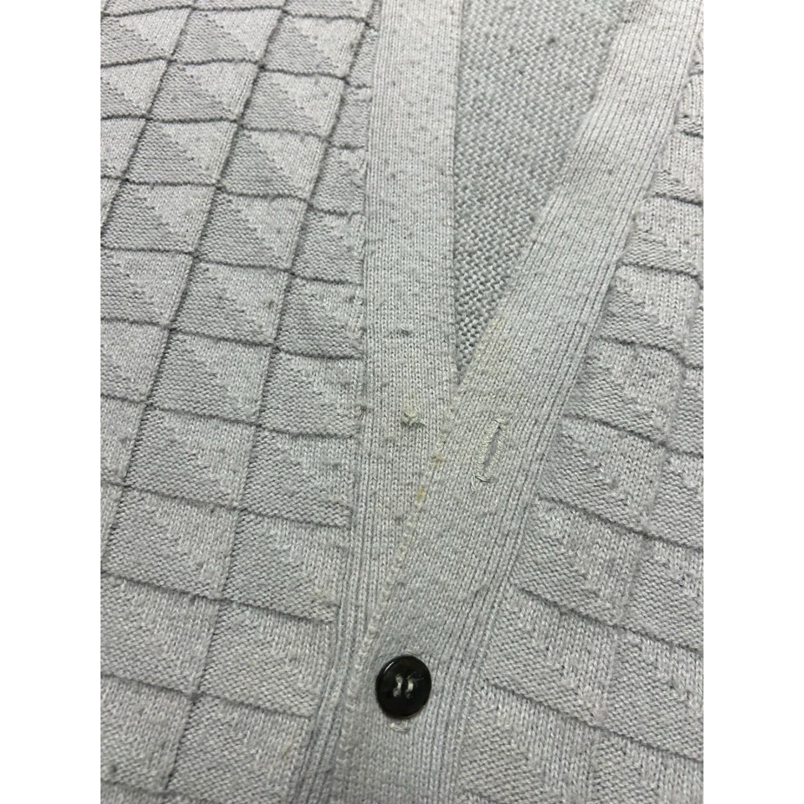Vintage VINTAGE 70s Knit Cardigan Sweater Wool Blend Windowpane Gray AS IS Men’s Large Cardigan Wool Knit Gray Windowpane 70s Mens Large AS IS Size US L / EU 52-54 / 3 - 4 Thumbnail