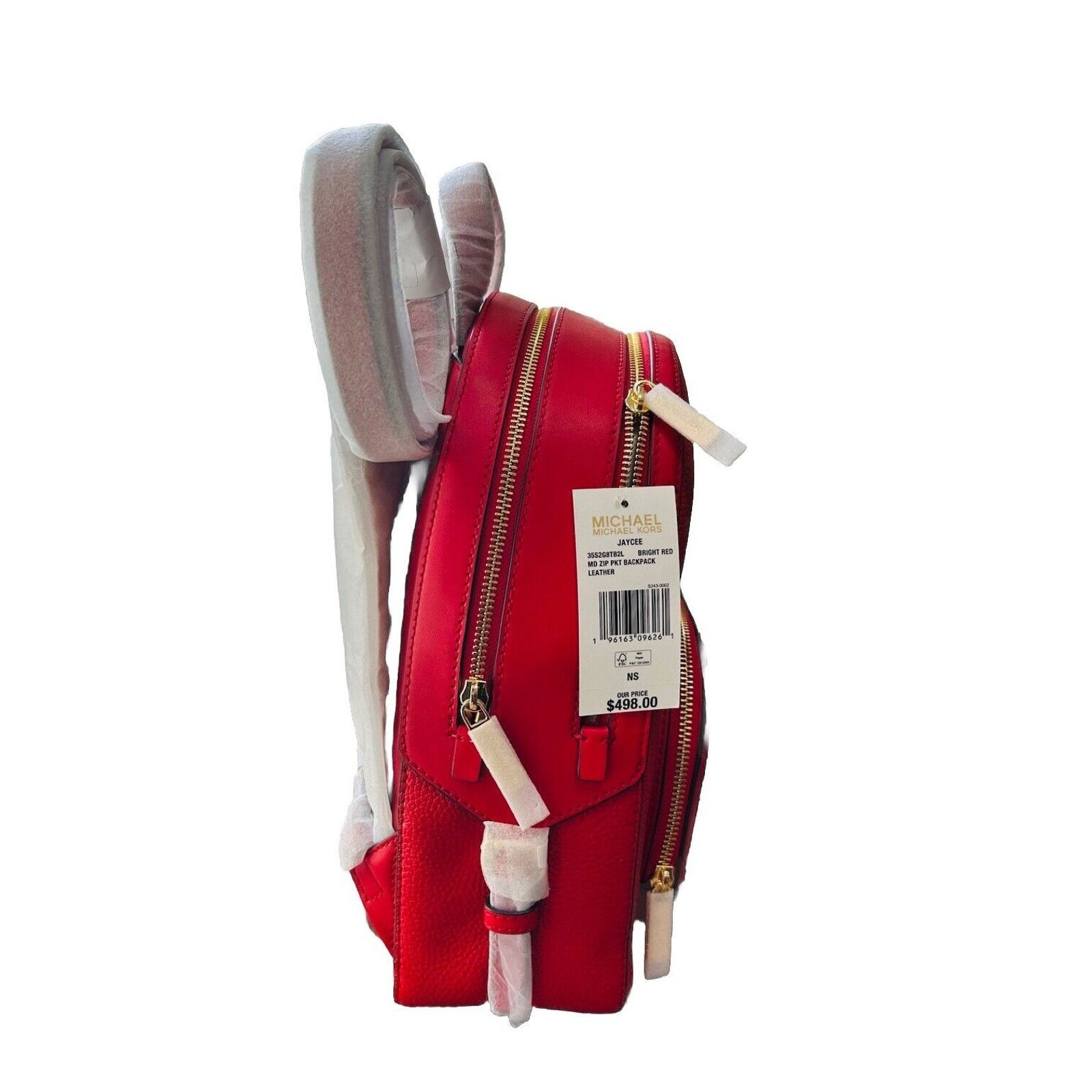 Michael Kors NWT Michael Kors Jaycee Backpack Leather Bright Red MSRP 498 Size ONE SIZE - 2 Thumbnail