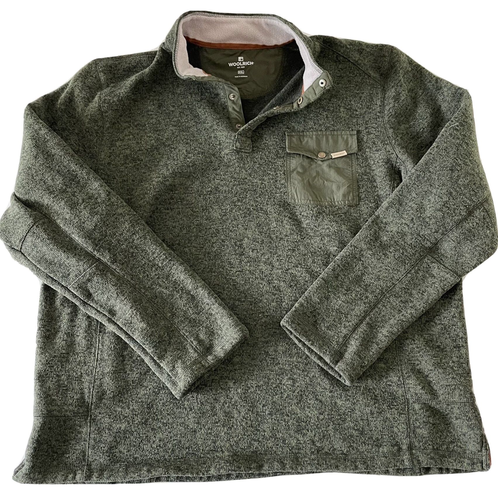 Vintage Woolrich Jacket Fleece Green 2XL Snap Pullover Knit Button Mens Size US XXL / EU 58 / 5 - 2 Thumbnail