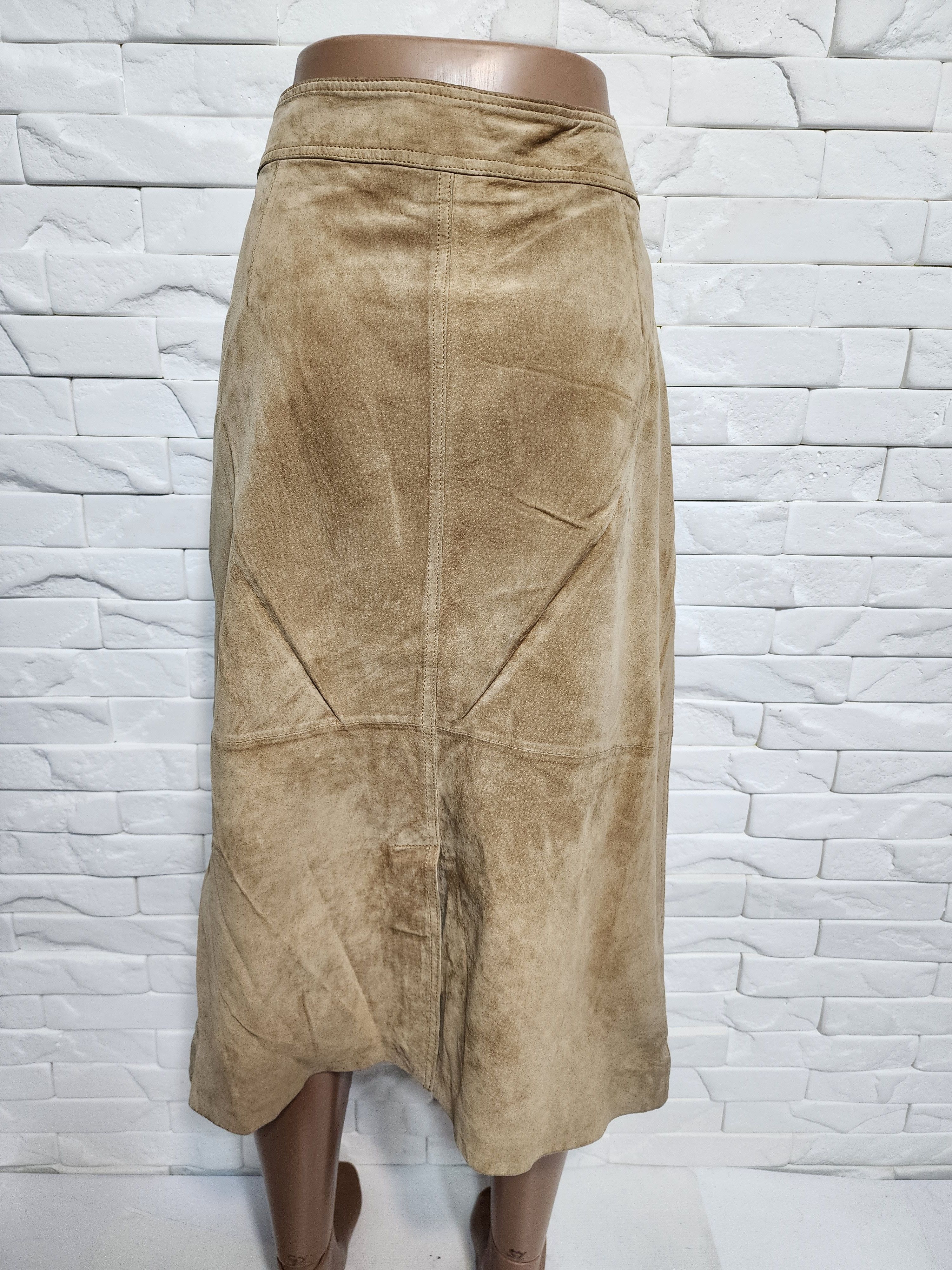 Other Brown Leather Skirt: Vintage 70s Style. Size 34" / US 12 / IT 48 - 5 Thumbnail