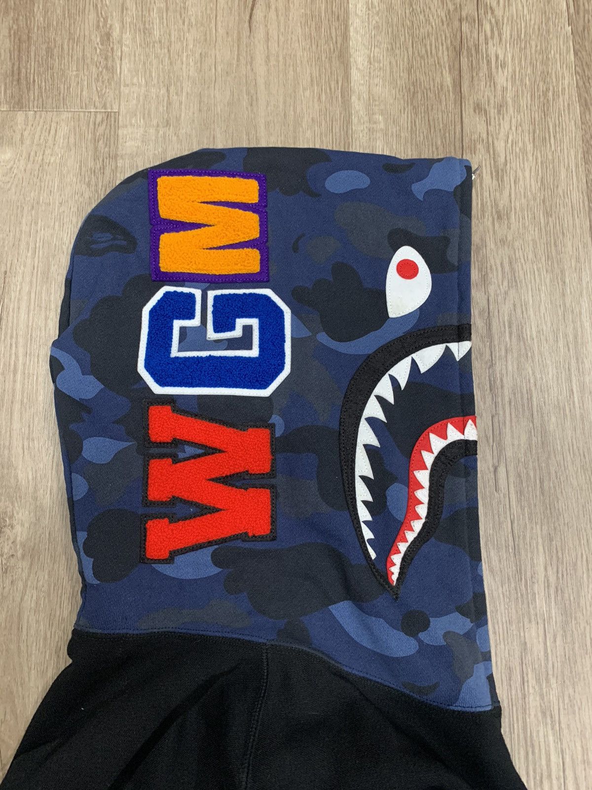 Bape Bape Navy Camo Shark Zip up Sleeveless Hoodie Size US M / EU 48-50 / 2 - 4 Thumbnail