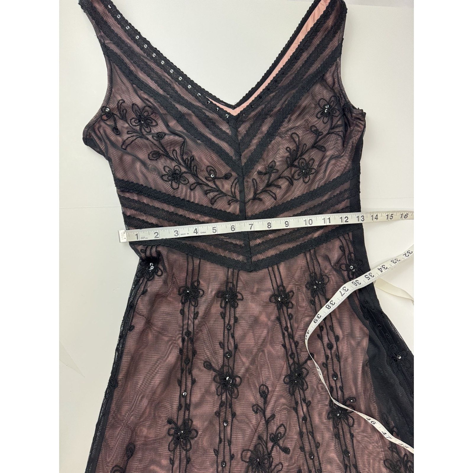 Other BCBG Max Azria Black Embroidered Beaded Sheer Dress Size 4 Size S / US 4 / IT 40 - 6 Thumbnail