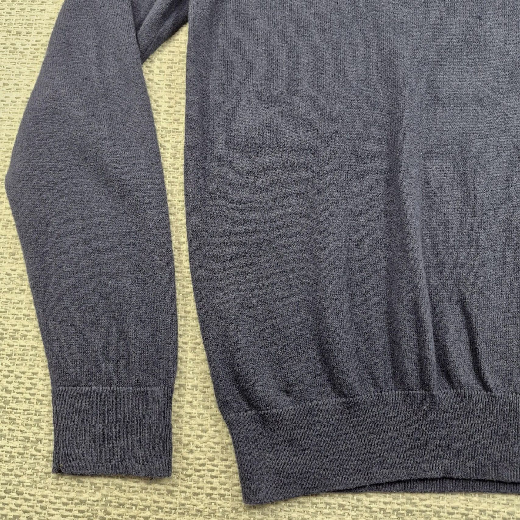 Nordstrom Nordstrom Mens Small Blue Cotton Cashmere 1/4 Zip Mock Neck Pullover Sweater Knit Size US S / EU 44-46 / 1 - 3 Thumbnail