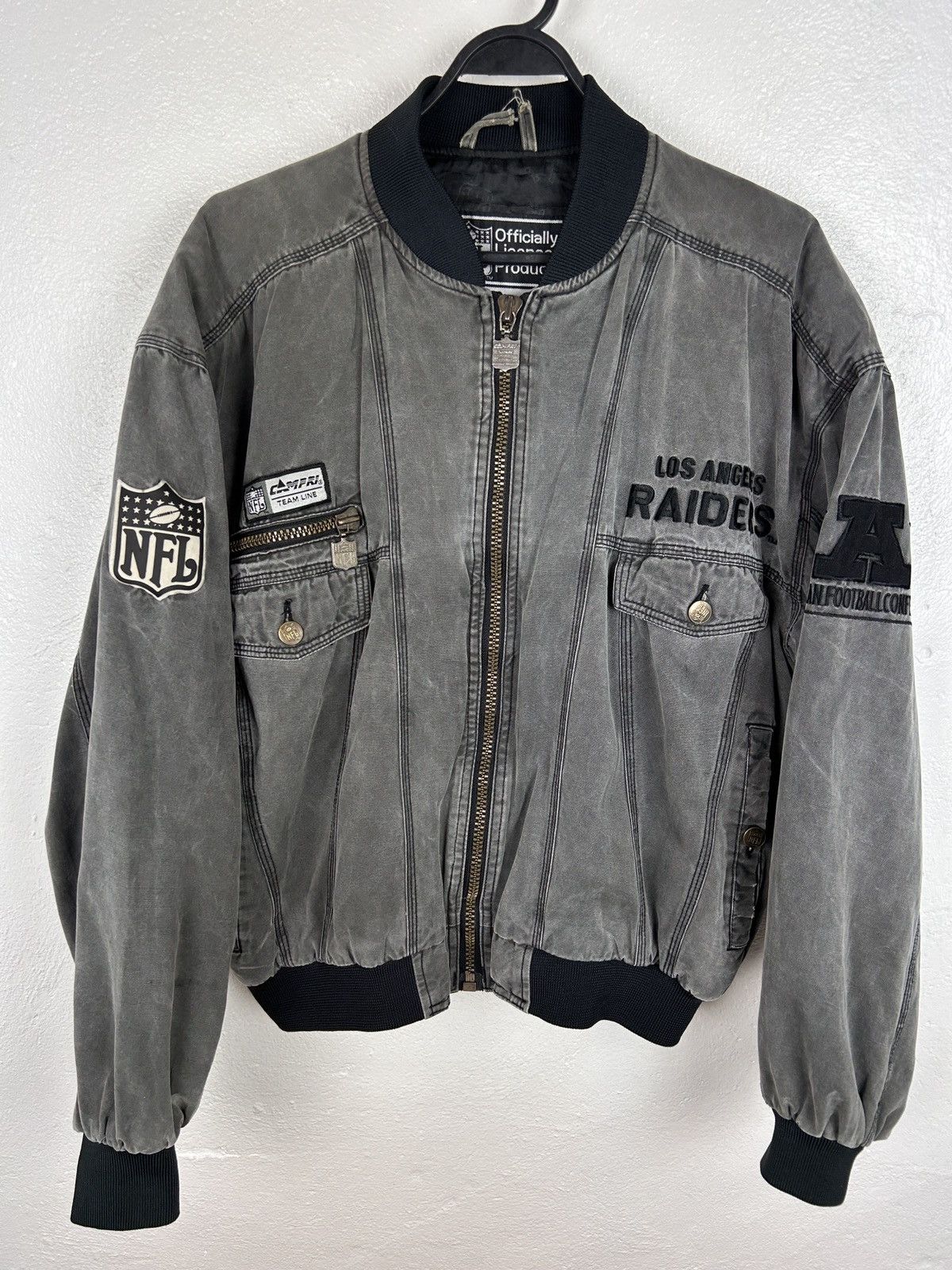 NFL 90s Vintage Campri Los Angeles Raiders NFL Conference Jacket Size US M / EU 48-50 / 2 - 3 Thumbnail