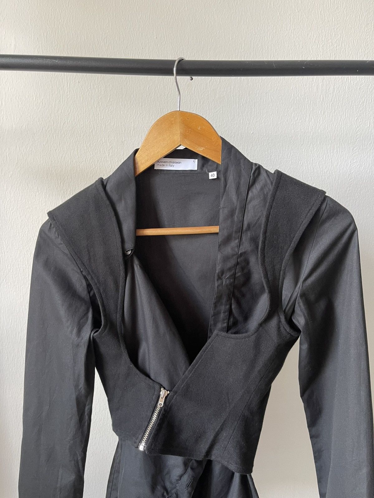 Hussein Chalayan HUSSEIN CHALAYAN 2000S BLACK ASYMMETRICAL AVANT GARDE ZIPPER Size S / US 4 / IT 40 - 8 Thumbnail