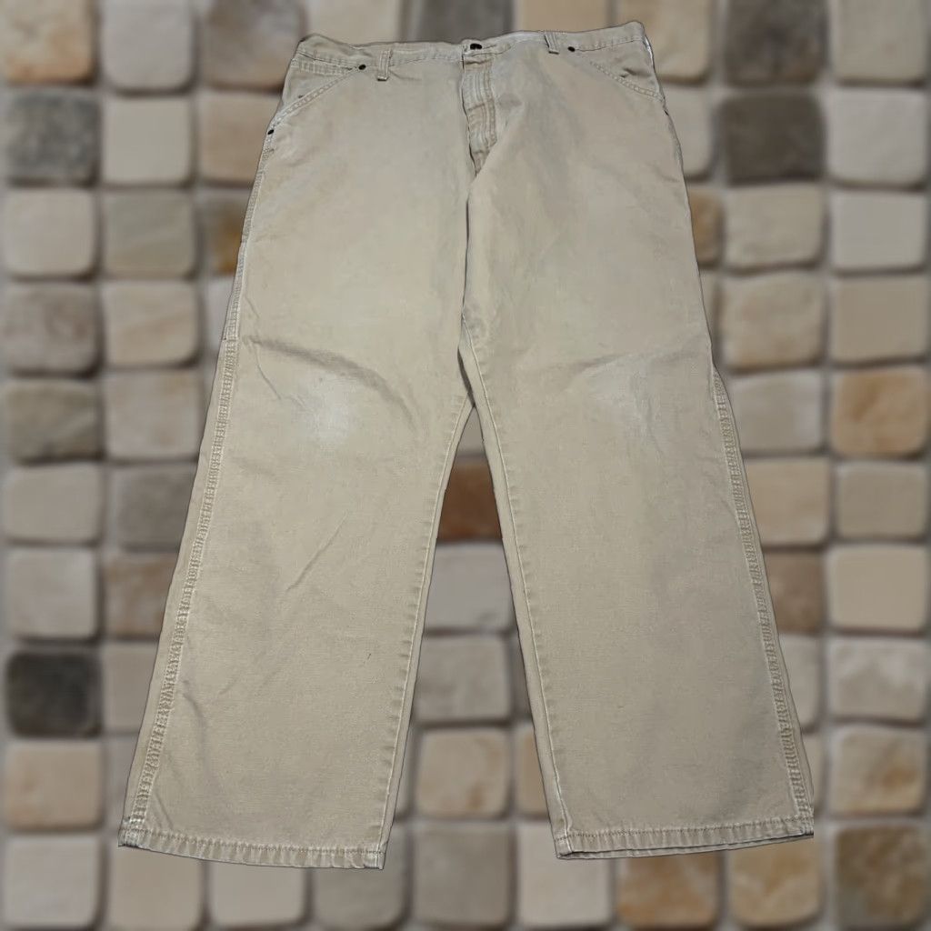 Wrangler Wrangler Carpenter Pants Mens Sz 40 x 30 Lt Brown Tan Cotton Pockets Hammer Loop Size US 40 / EU 56 - 1 Thumbnail