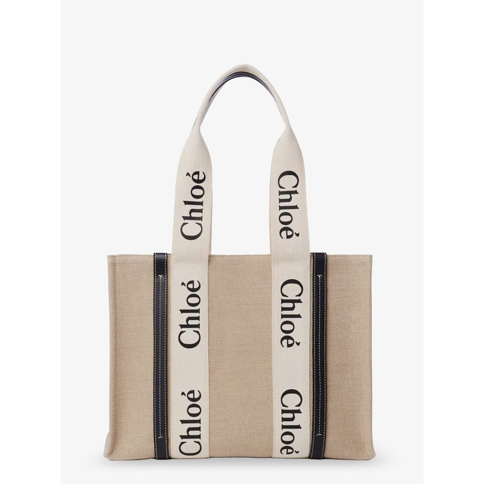 Chloe CHLOE Large Beige Linen Tote Bag New Size ONE SIZE - 2 Thumbnail