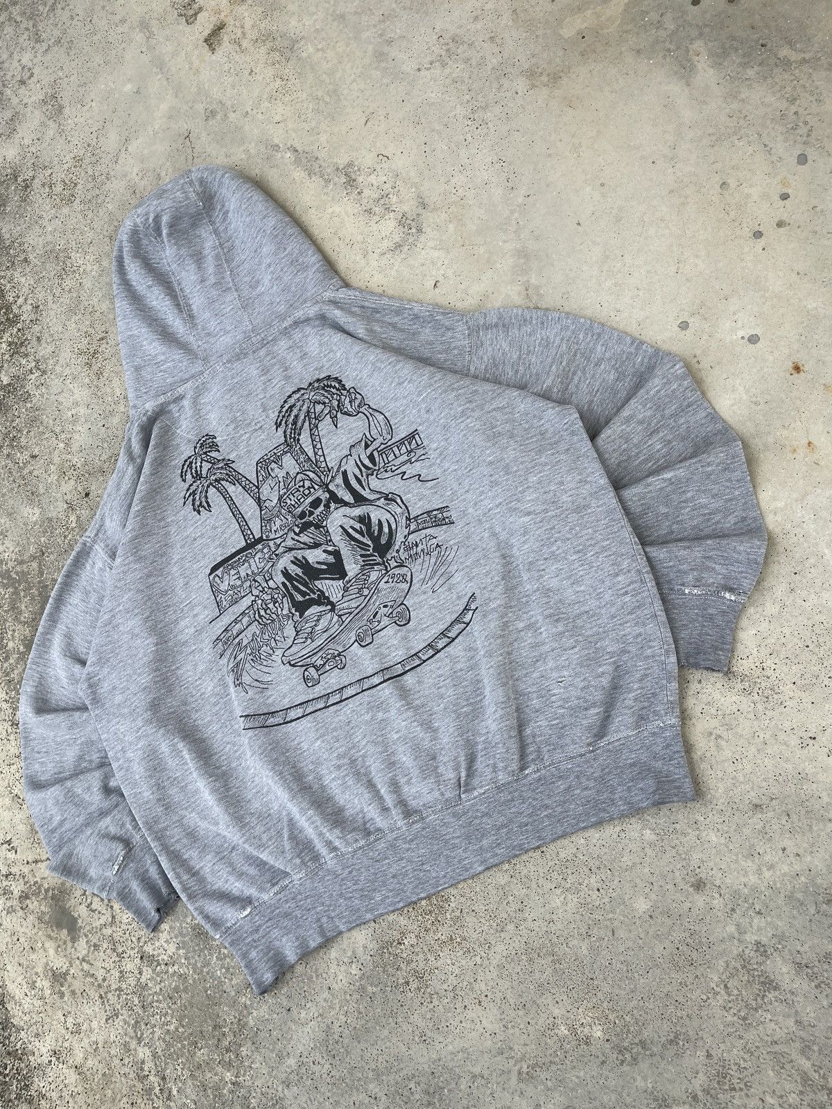Japanese Brand × Vintage Y2K Distressed Skateboarding Skull Pullover Hoodie Size US XL / EU 56 / 4 - 2 Thumbnail