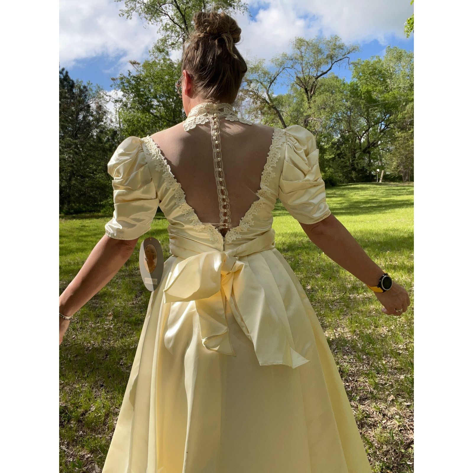 Jessica McClintock 80s Jessica McClintock Wedding Dress Cinderella Victorian Size M / US 6-8 / IT 42-44 - 4 Thumbnail