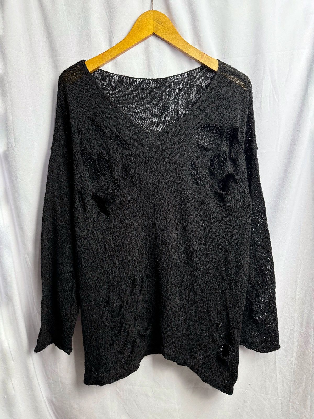 Japanese Brand Distressed Japanese Open Knit archive style Size US L / EU 52-54 / 3 - 1 Thumbnail