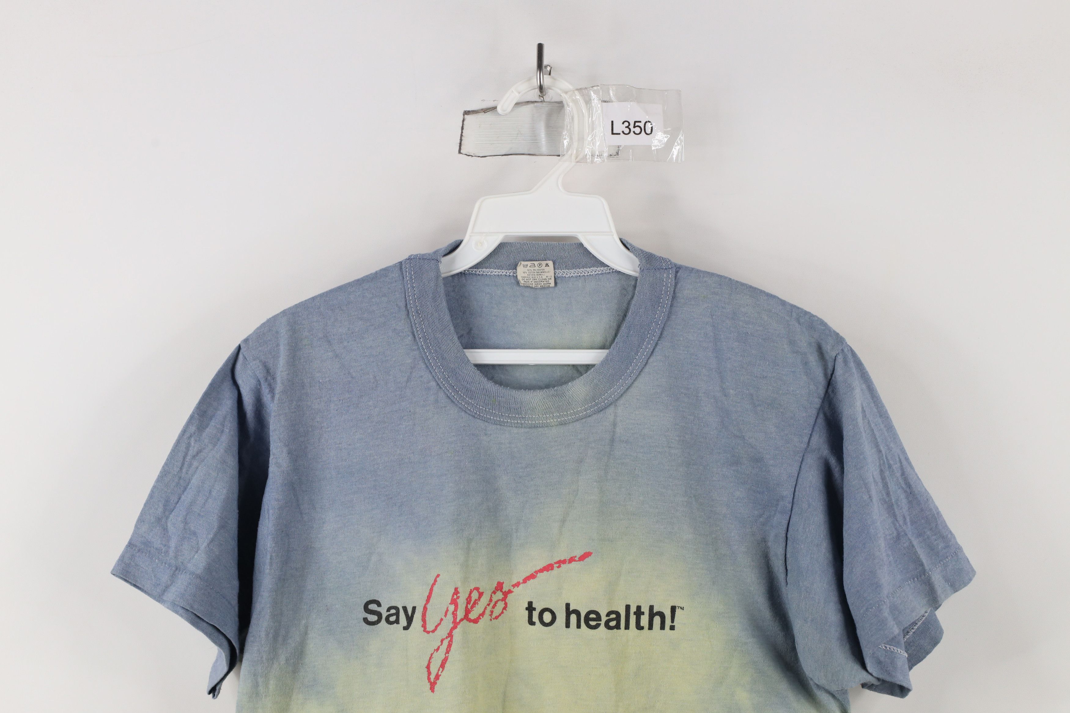 Vintage Vintage 80s Say Yes To Health Acid Wash T-Shirt USA Size M / US 6-8 / IT 42-44 - 2 Thumbnail