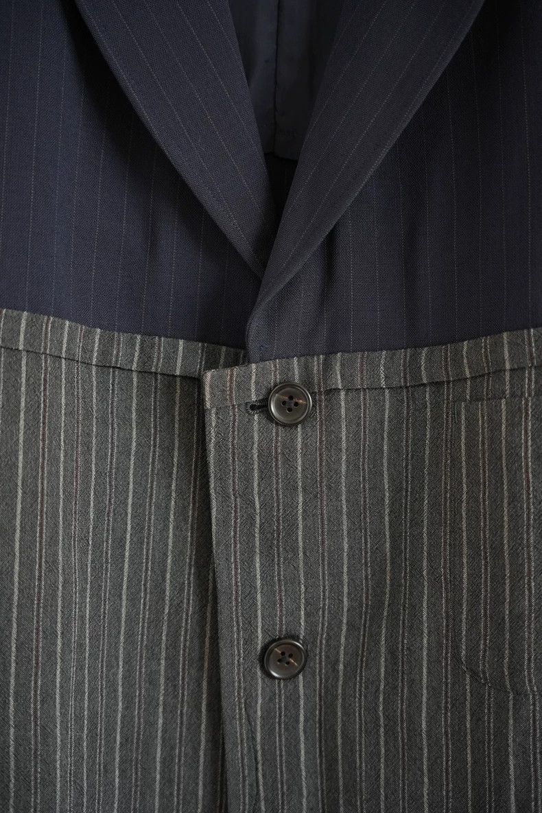 Yohji Yamamoto Yohji Yamamoto size m 94 SS striped patchwork wool blazer Size 36R - 4 Thumbnail