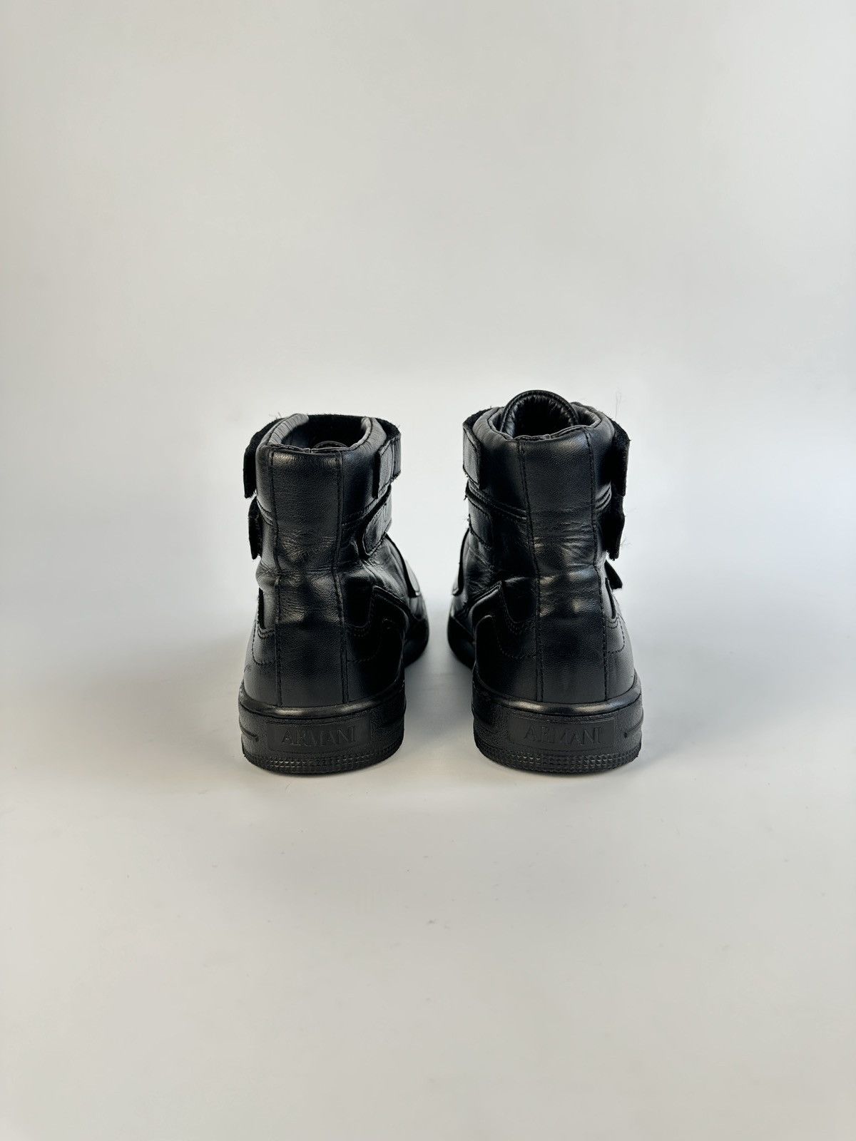 Armani ARMANI JUNIOR Black Leather High Top Ankle Boots Sneakers 37 Size US 7 / IT 37 - 7 Thumbnail