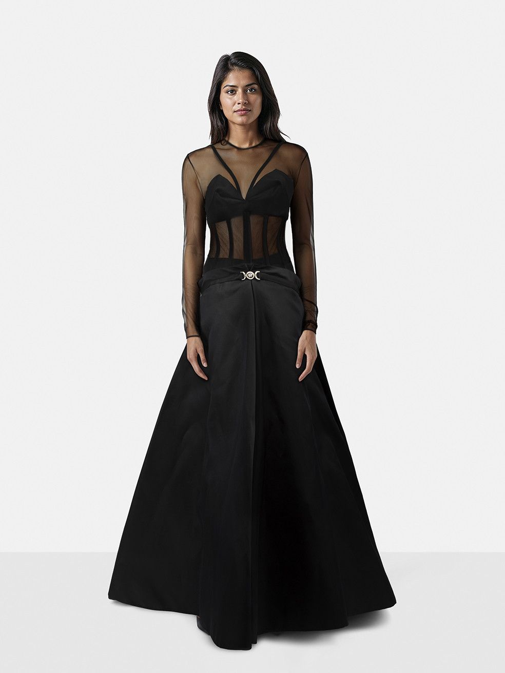Versace F/W2023 Black Medusa ’95 Duchess Gown Size S / US 4 / IT 40 - 1 Thumbnail