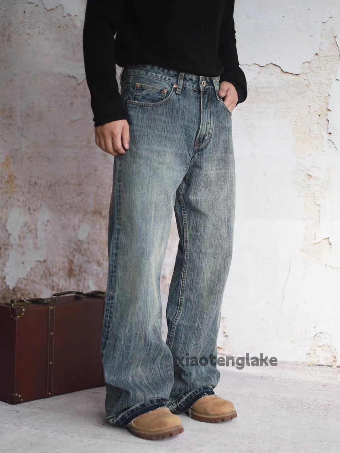 Jean Unisex washed faded cleanfit yuppie bootcut y2k jeans Size US 36 / EU 52 - 3 Thumbnail