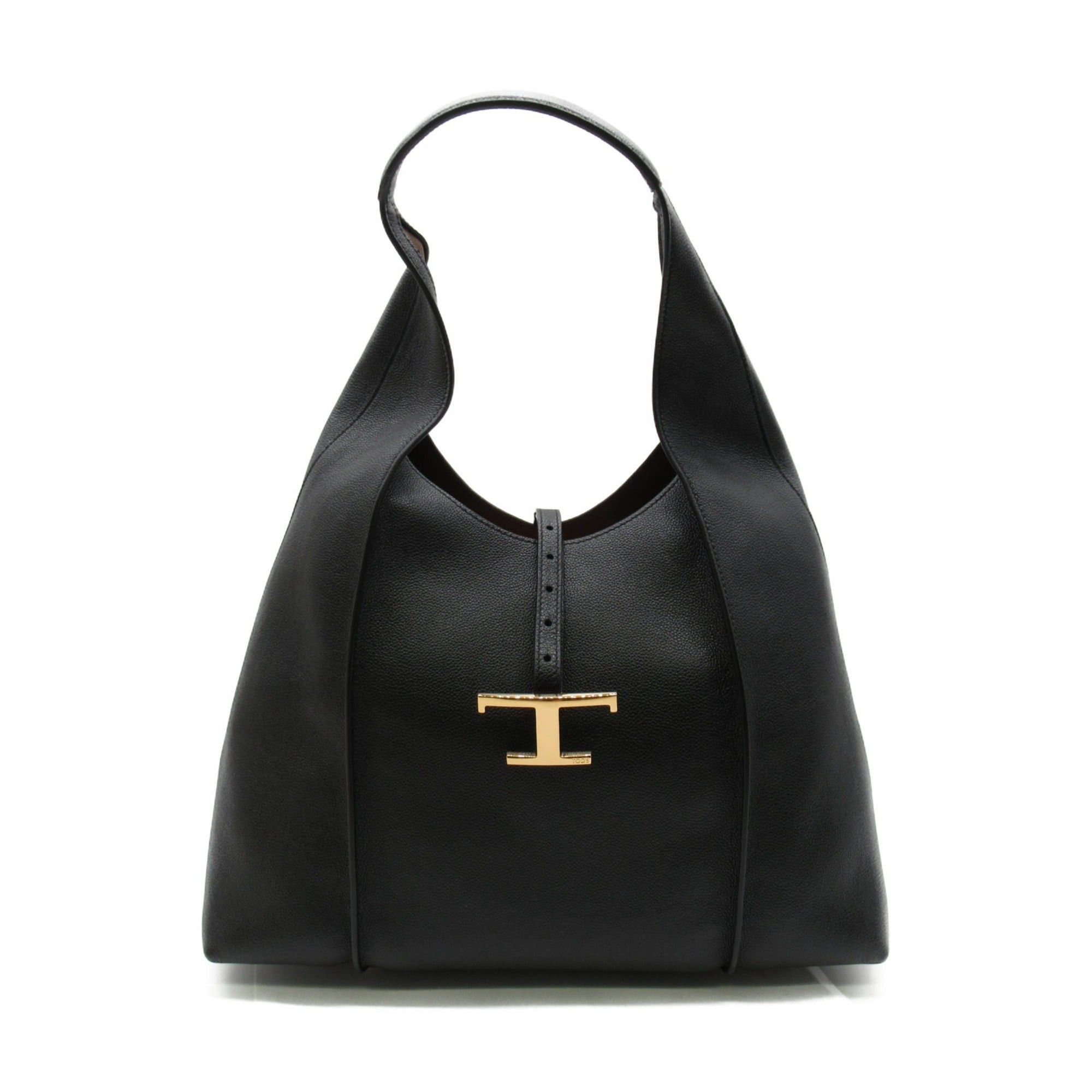 image of Tods Tod's T Timeless Leather Hobo Bag Medium Black Leather Xbwtsbe9300Q8Eb999, Women's
