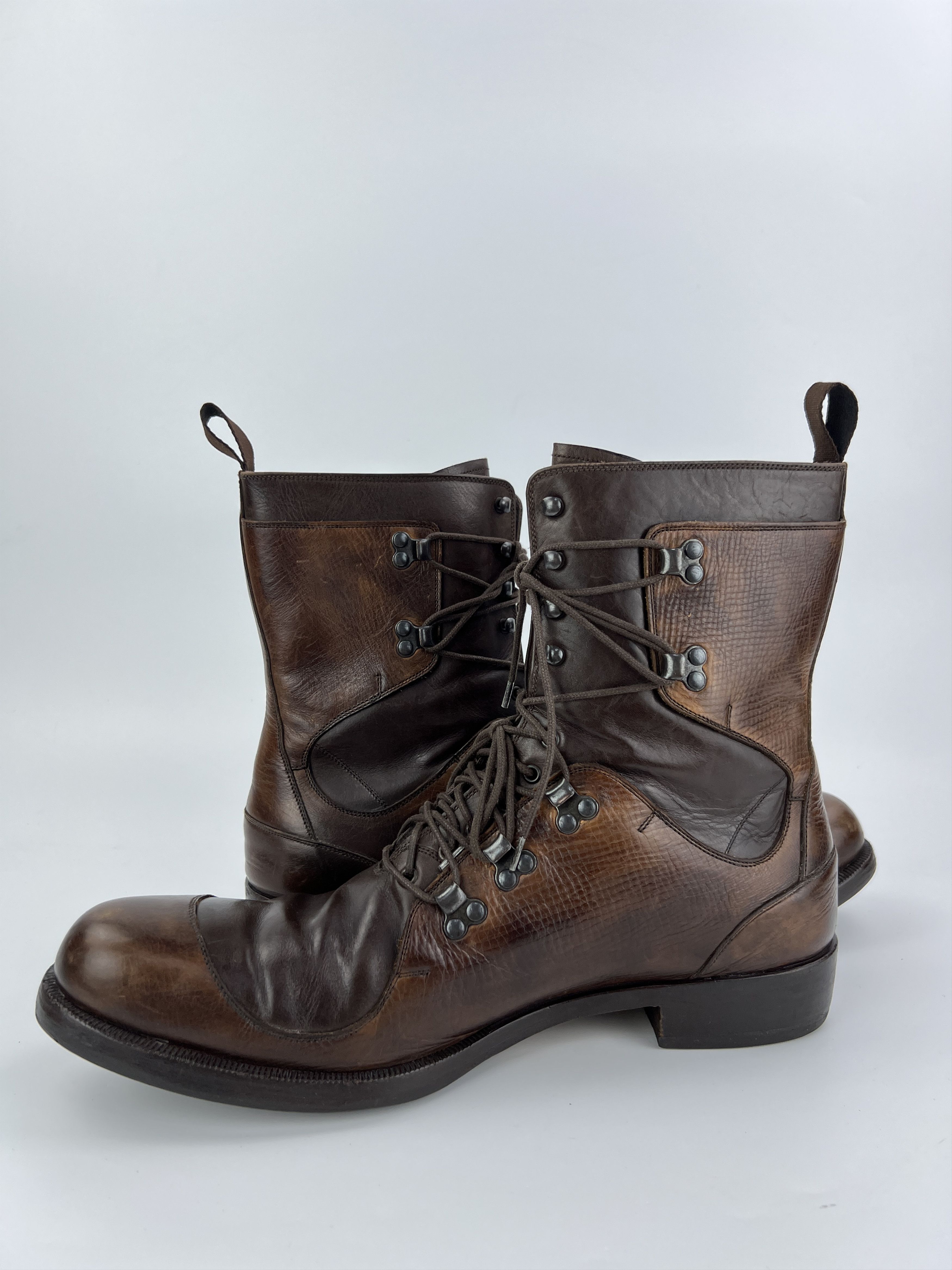 Fendi × Vintage Rare Fendi Combat Cowboy Style Brown High Boots Size US 11.5 / EU 44-45 - 4 Thumbnail