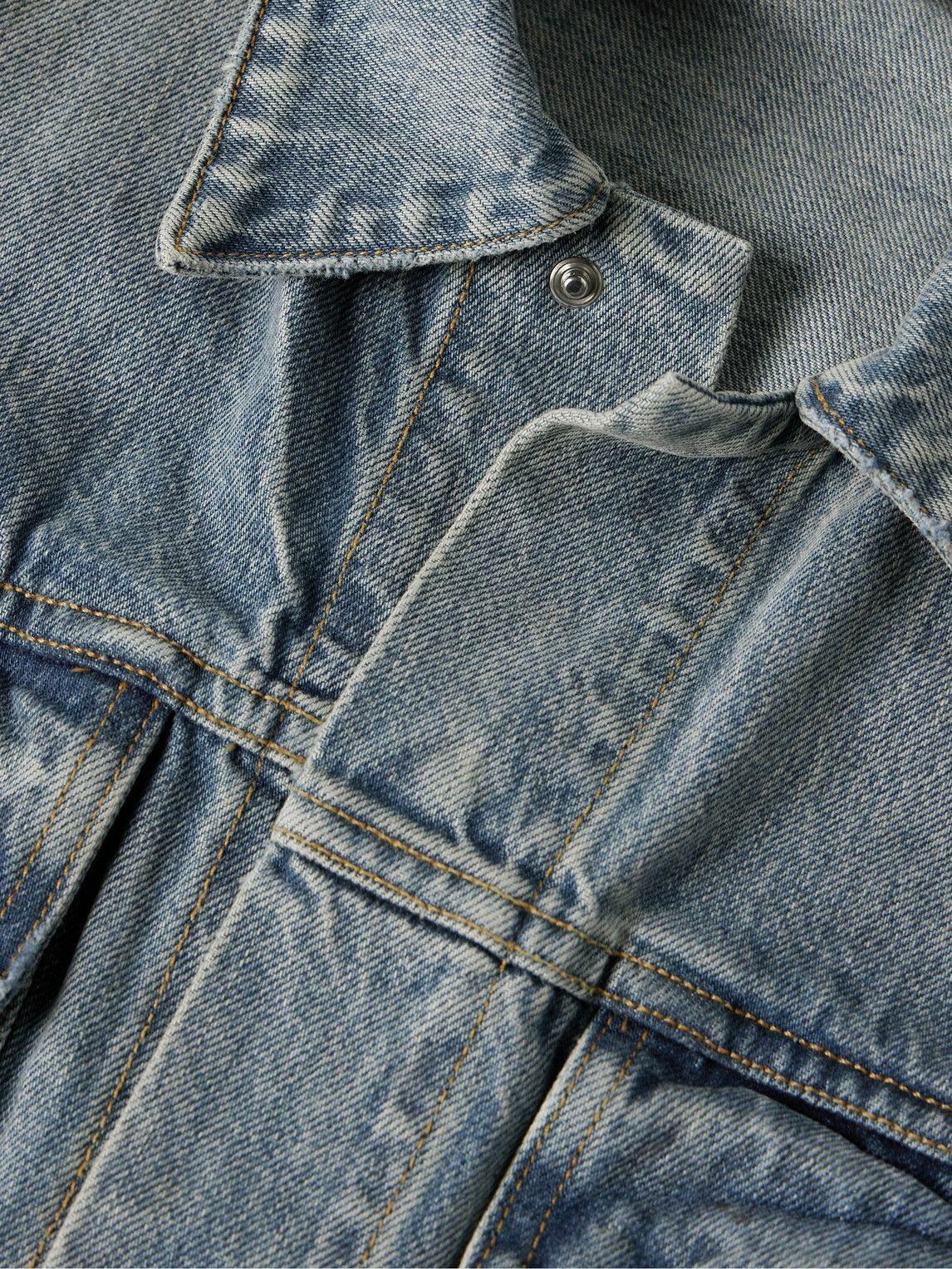 Amiri o1w1db11224 Slim-Fit Distressed Denim Trucker Jacket Blue Size US L / EU 52-54 / 3 - 4 Thumbnail