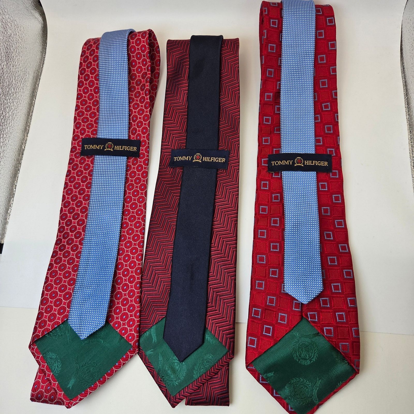 Tommy Hilfiger Tommy Hilfiger Silk Tie Lot 3 Red USA Classic 3.75 Size ONE SIZE - 6 Thumbnail