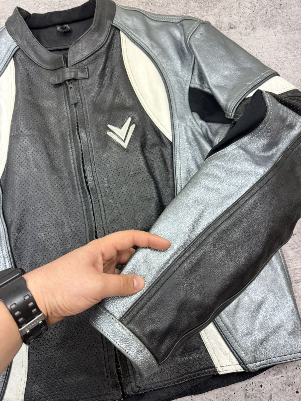 Vintage Vintage Frank Thomas Genuine Leather Racing Moto Jacket XL Size US XL / EU 56 / 4 - 11 Thumbnail