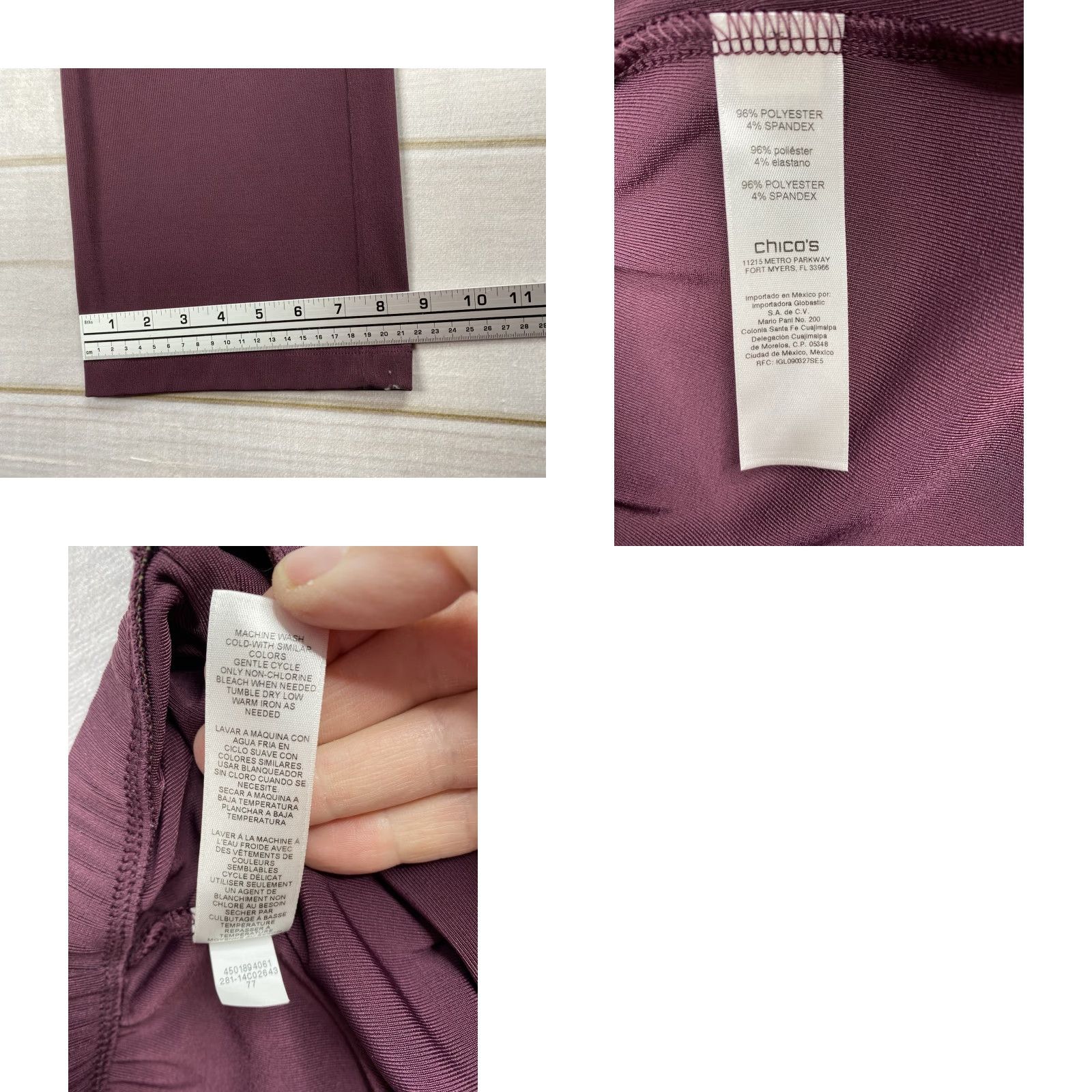 Vintage Chico's Easywear Pants 2 L Burgundy Slinky Jersey Stretch Pull On High Rise Dress Pants Women Pants Polyester Spandex Solid Beach Casual Mens? Size L / US 10 / IT 46 - 8 Thumbnail