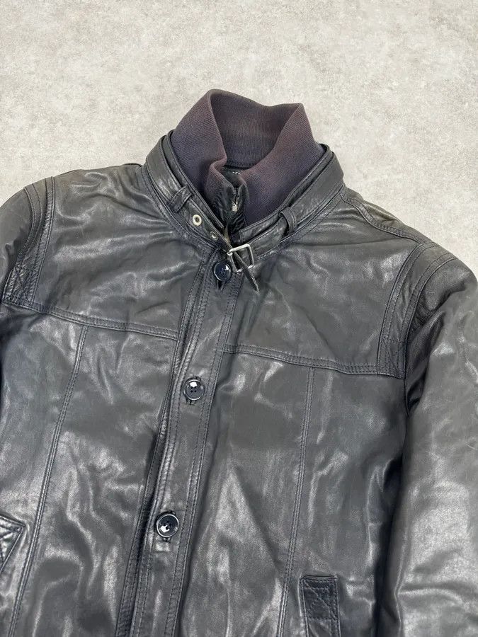 Dolce & Gabbana 2000s Dolce & Gabbana Black Leather Buttoned Jacket Size US L / EU 52-54 / 3 - 5 Thumbnail