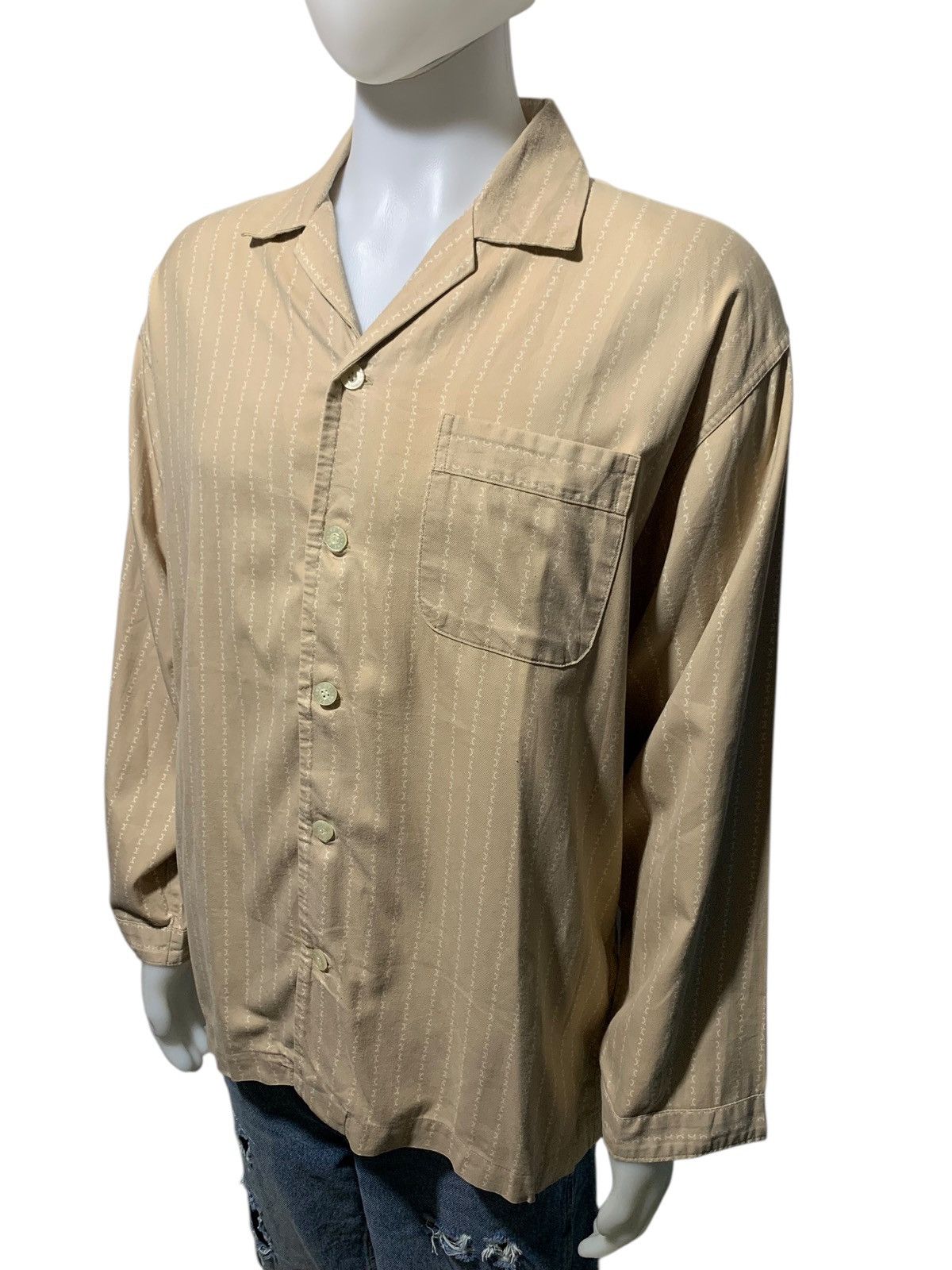 Celine Vtg Celine monogram camp collar pajamas shirt Size US L / EU 52-54 / 3 - 2 Thumbnail