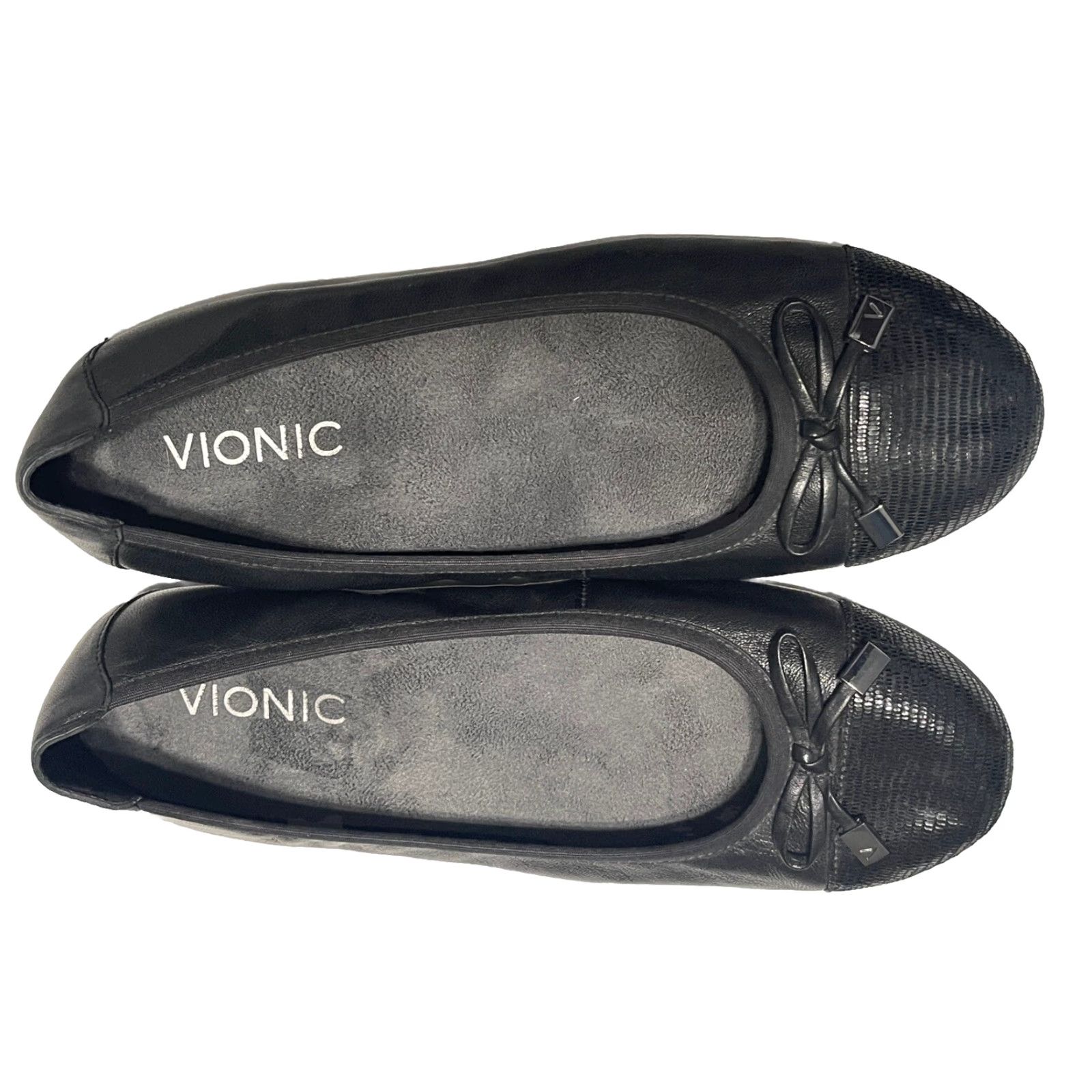 Vionic Vionic Minna Slip On Ballet Flats Shoes Women Cap Toe Black Leather Size 6 Flats Size ONE SIZE - 3 Thumbnail