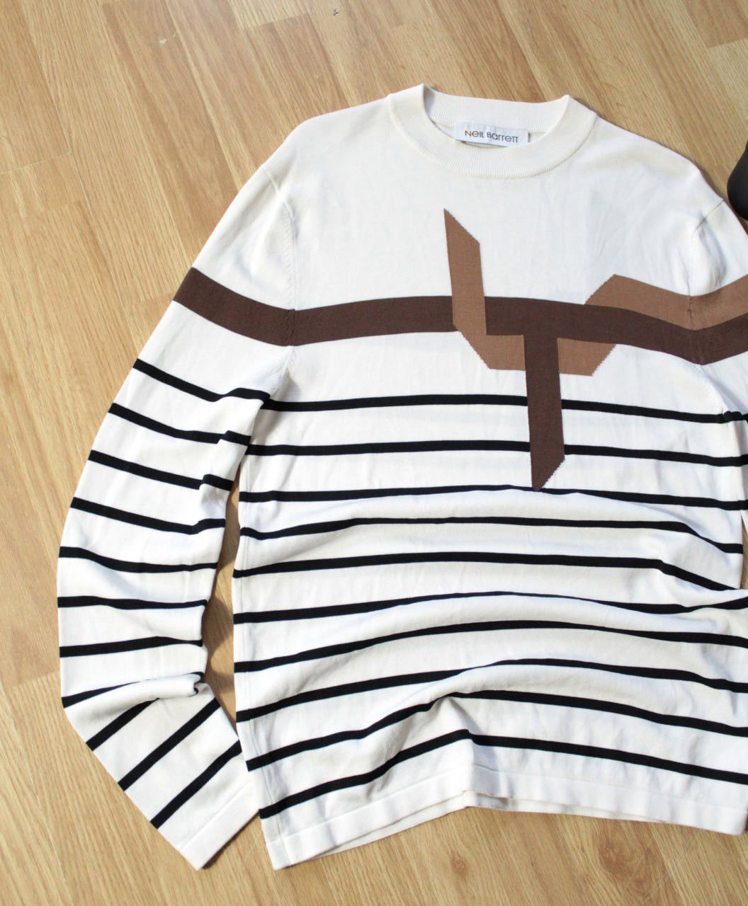 Neil Barrett 🔥 Neil Barrett Striped Knit Crew Neck Slim Fit Pullover Size US M / EU 48-50 / 2 - 3 Thumbnail