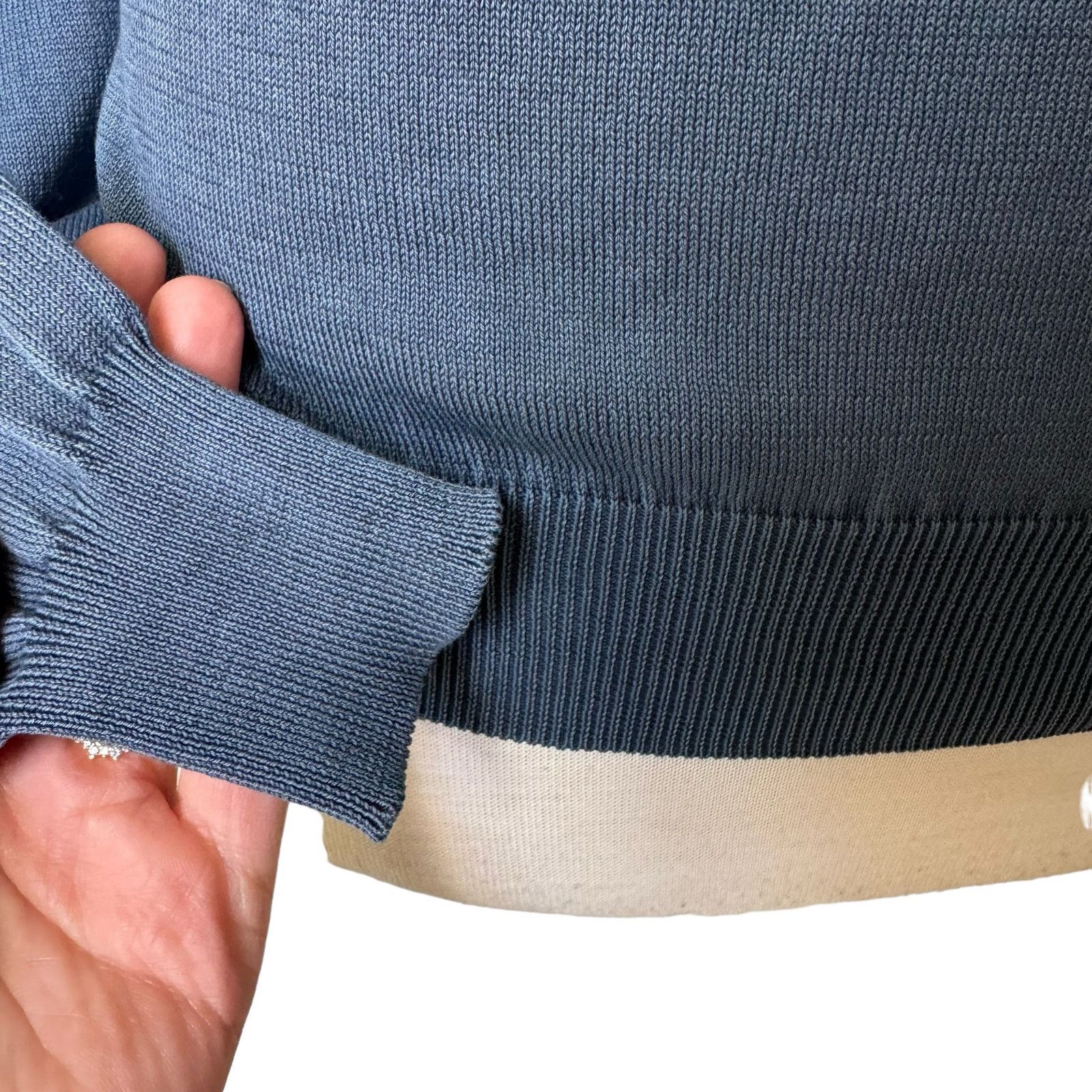 Other KANGRA 100% Cotton Crewneck Sweater Slate Blue Size 48 Size M / US 6-8 / IT 42-44 - 7 Thumbnail