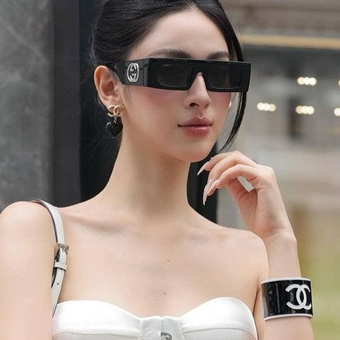 Gucci Gucci GG1646S 001 Sunglasses Black Rectangle Frame, Grey Size ONE SIZE - 2 Thumbnail