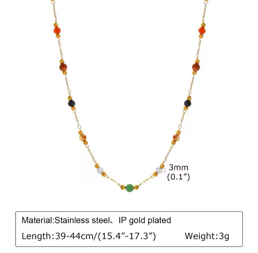 Other Stainless Steel Beads Charm Chain Bracelet Necklace Size ONE SIZE - 2 Thumbnail