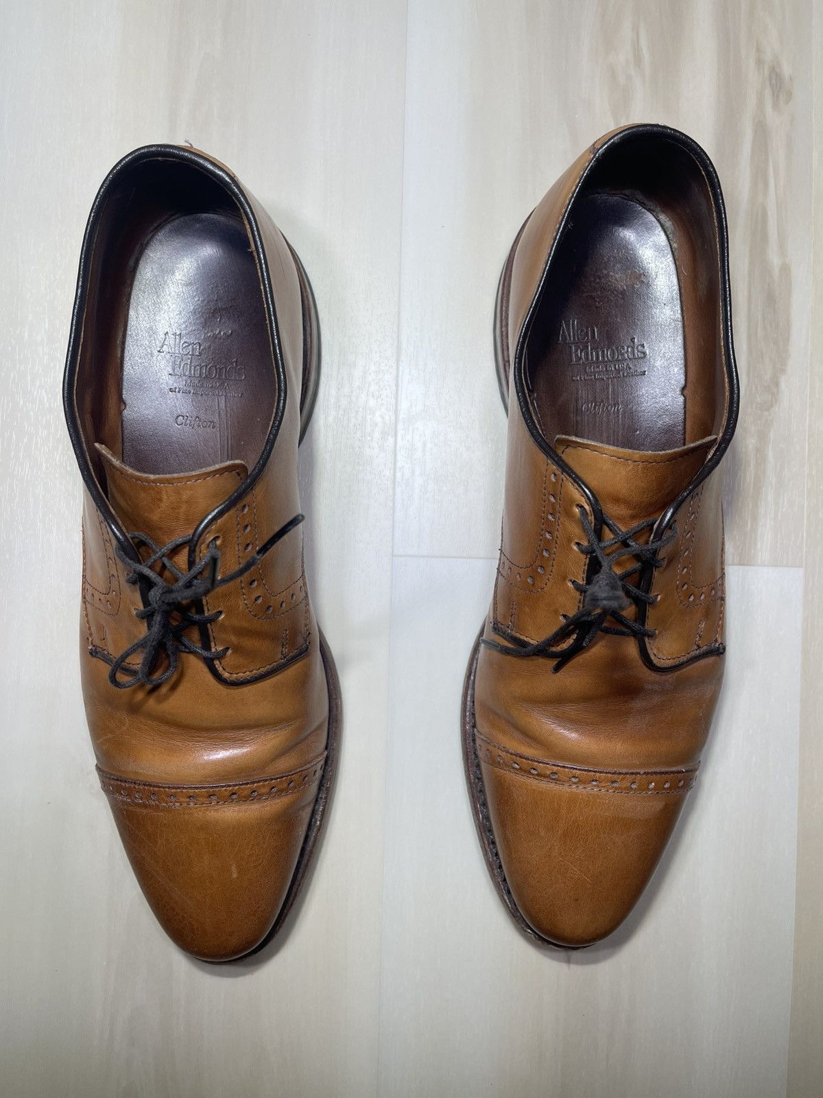 Allen Edmonds Allen Edmonds Clifton Cap Toe Derby Shoes Walnut Sz 10.5 D Size US 10.5 / EU 43-44 - 2 Thumbnail