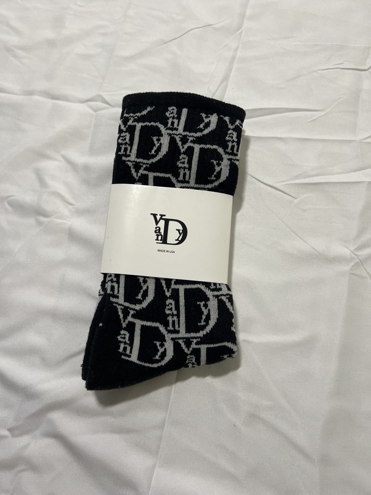 Vandy The Pink Vandy the Pink Dior Logo Socks Black Size ONE SIZE - 1 Thumbnail