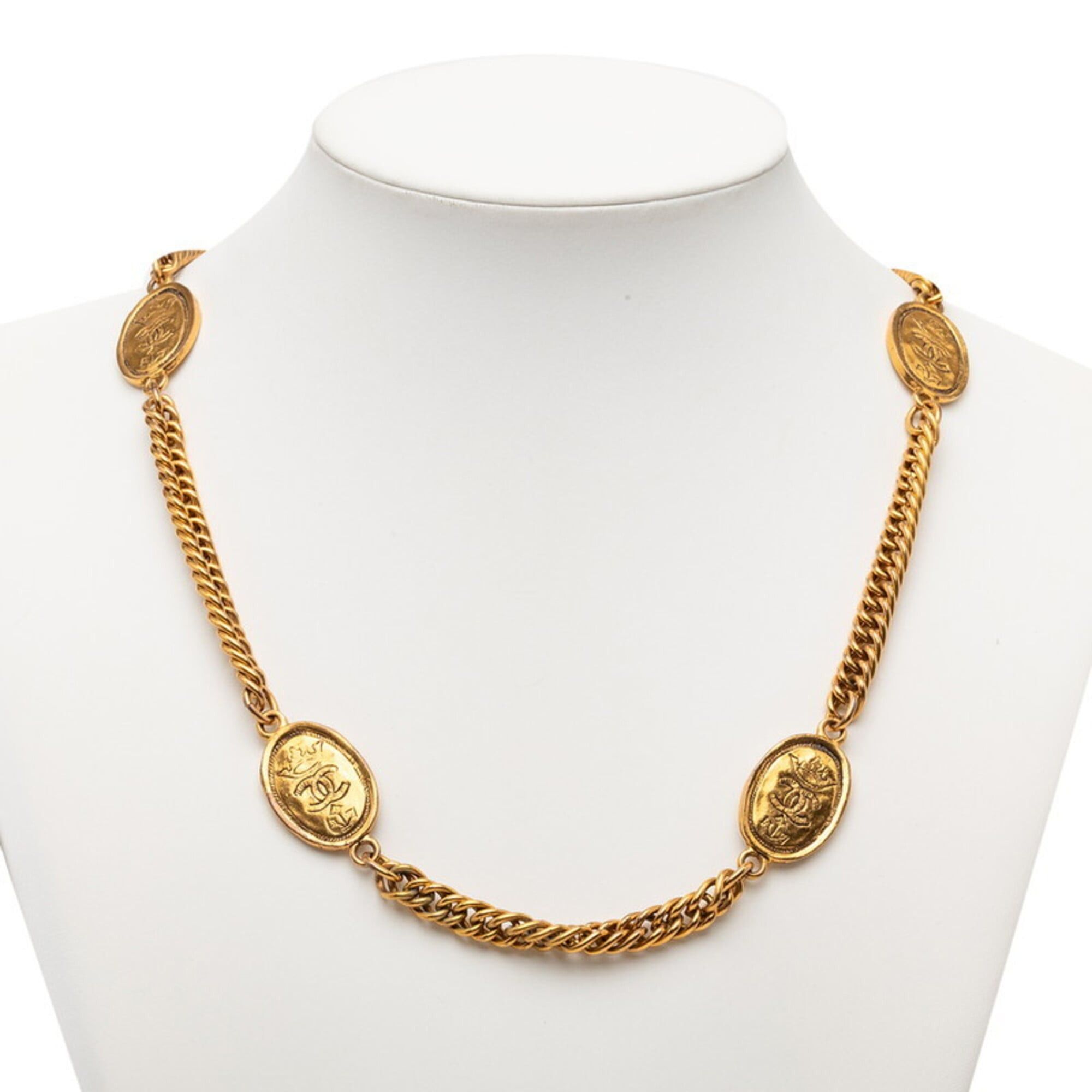 Chanel Chanel Coco Mark Crown Chain Necklace, Gold Plated, Women's CHANEL Size ONE SIZE - 1 Thumbnail