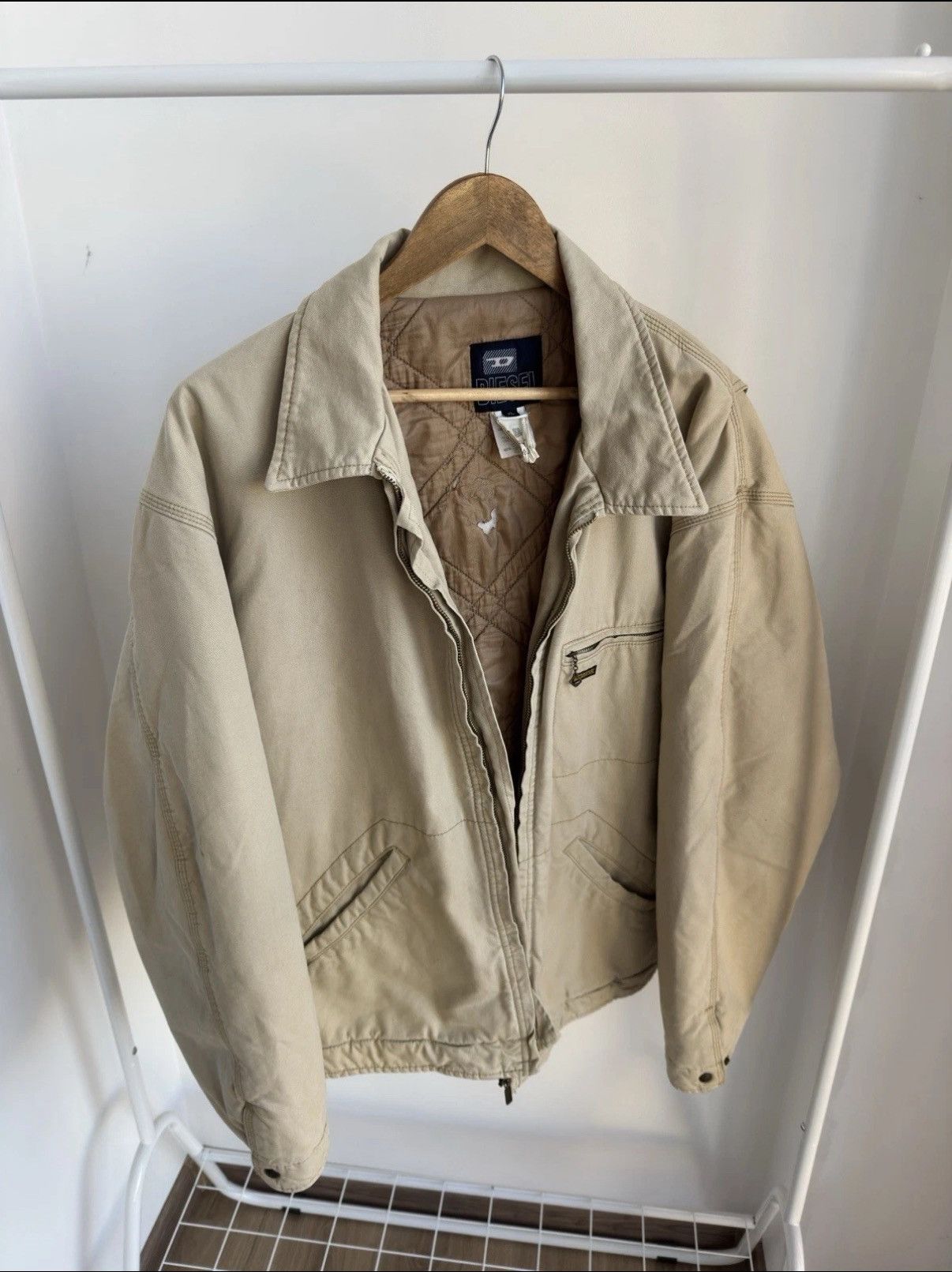 Diesel DIESEL VINTAGE DETROIT RETRO 90s BEIGE JACKET SIZE XL MEN Size US XL / EU 56 / 4 - 8 Thumbnail