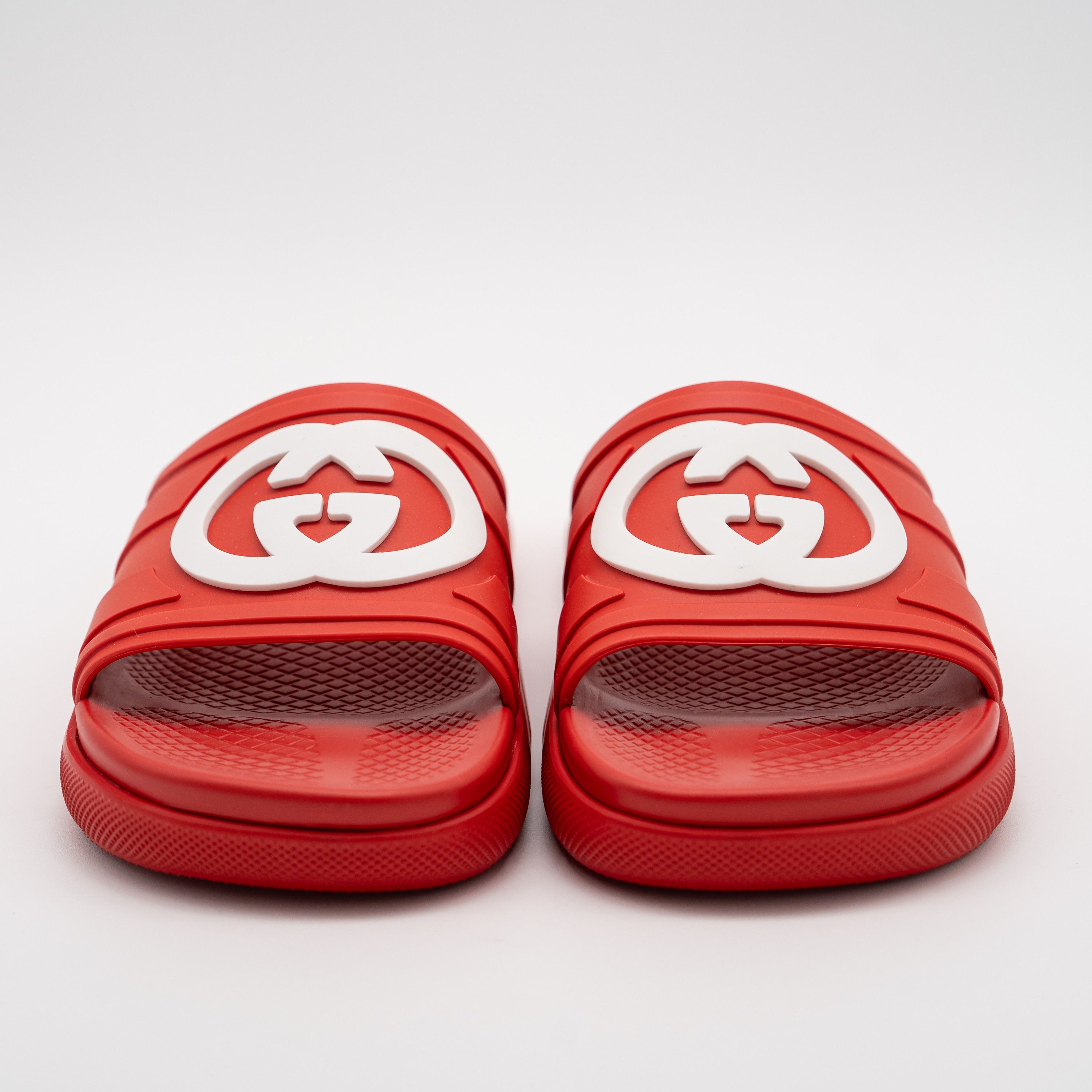Gucci 7G 7.5 US Gucci GG White Red Slides Sandals Rubber Size US 7.5 / EU 40-41 - 2 Thumbnail