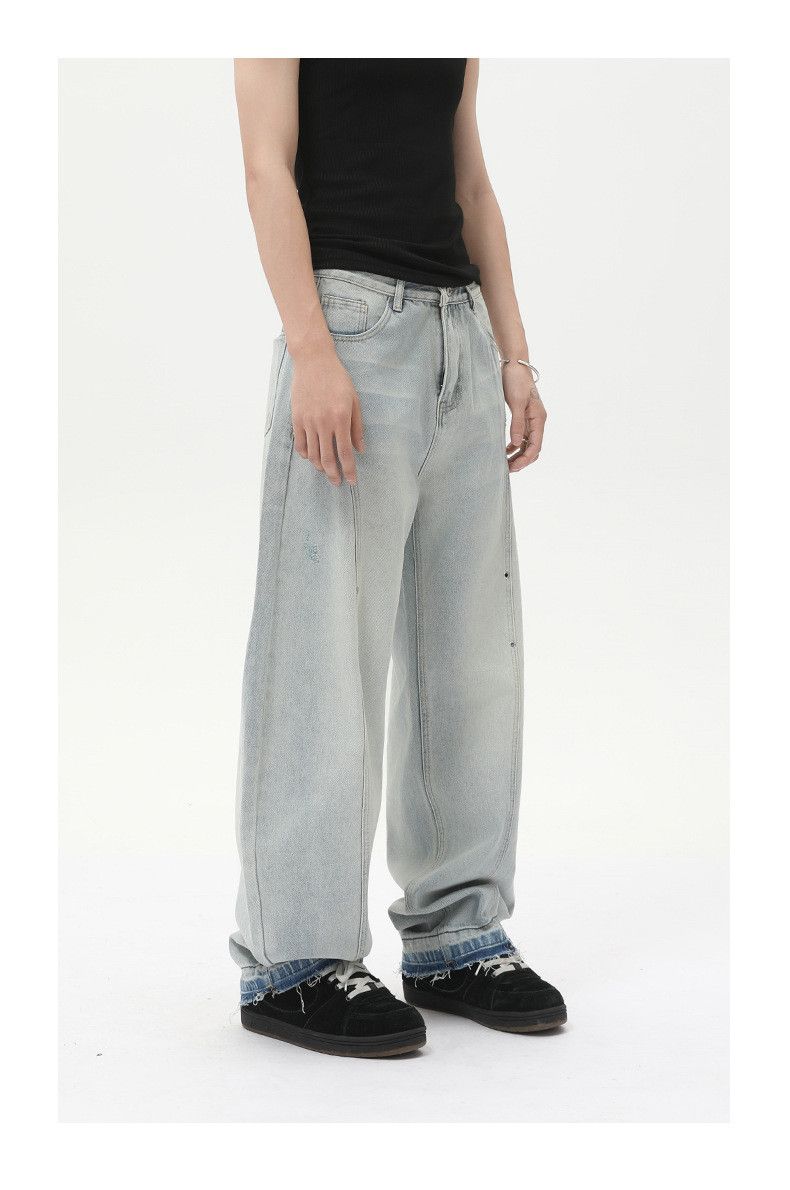 Japanese Brand × Jean Light-colored wide-leg loose straight-leg scimitar jeans Size US 32 / EU 48 - 4 Thumbnail