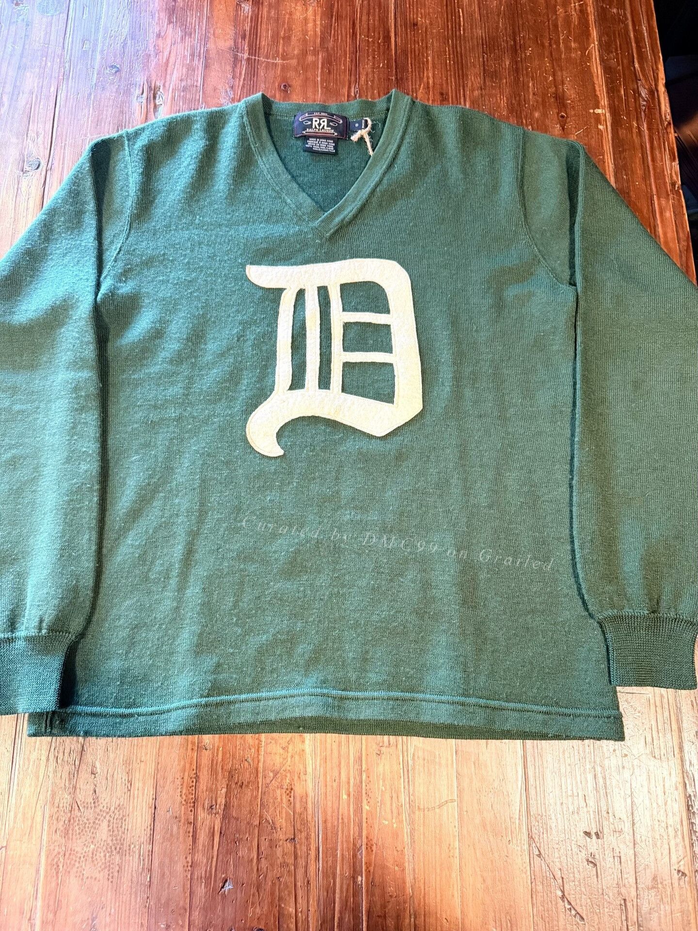 RRL Ralph Lauren RRL Ralph Lauren Green V-neck Sweater Size US S / EU 44-46 / 1 - 1 Thumbnail