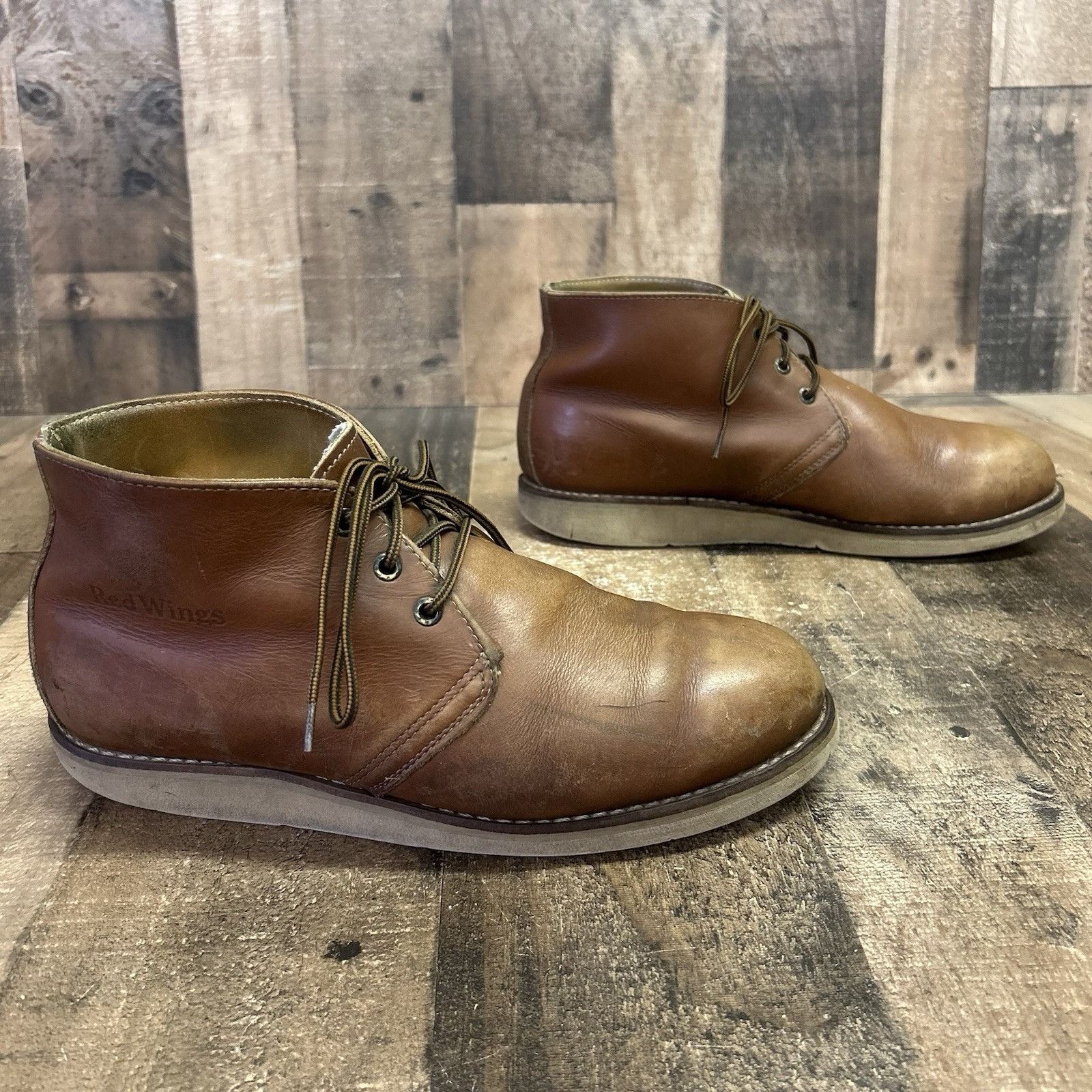 Red Wing Red Wing 595 Chukka Leather Lace Up Work Boots Mens 10.5 EE Size US 10.5 / EU 43-44 - 11 Thumbnail